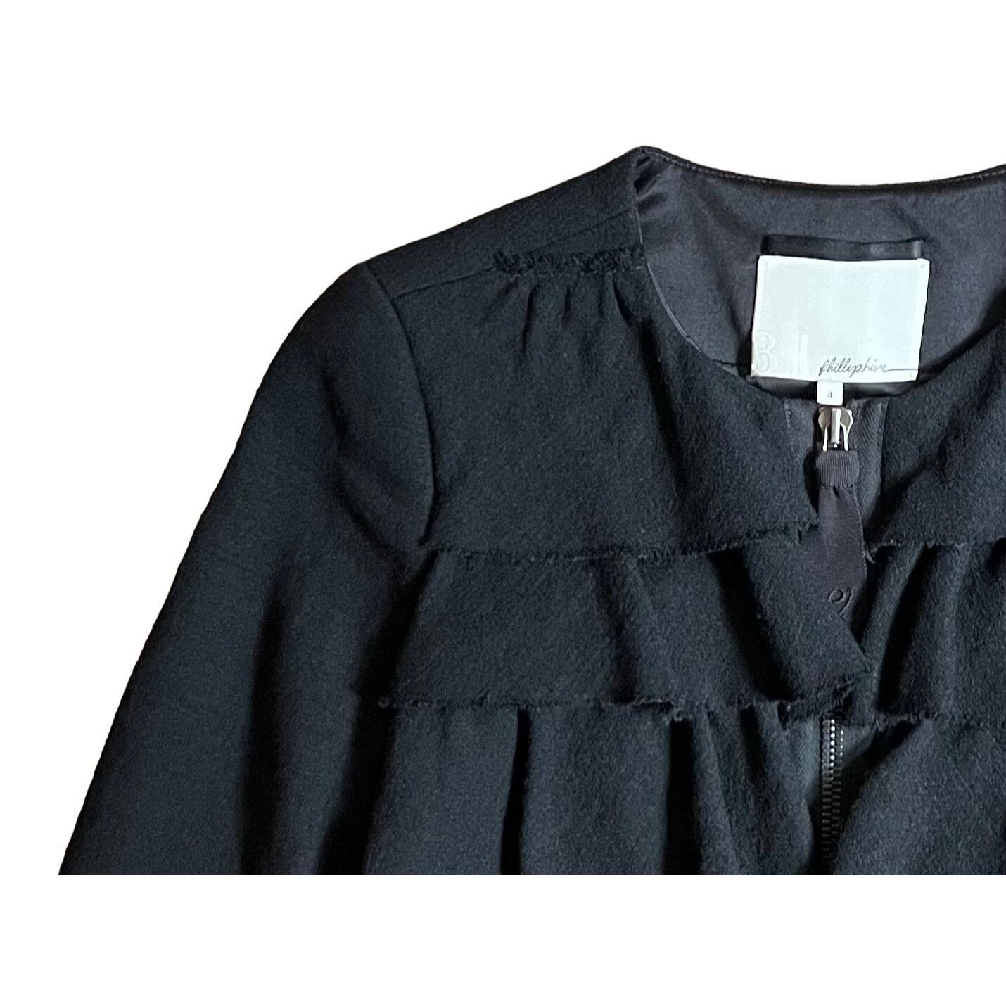 3.1 Phillip Lim $795 3.1 Phillip Lim 4 Wool Jacket Coat Blazer Ruffles Black Size S / US 4 / IT 40 - 6 Thumbnail