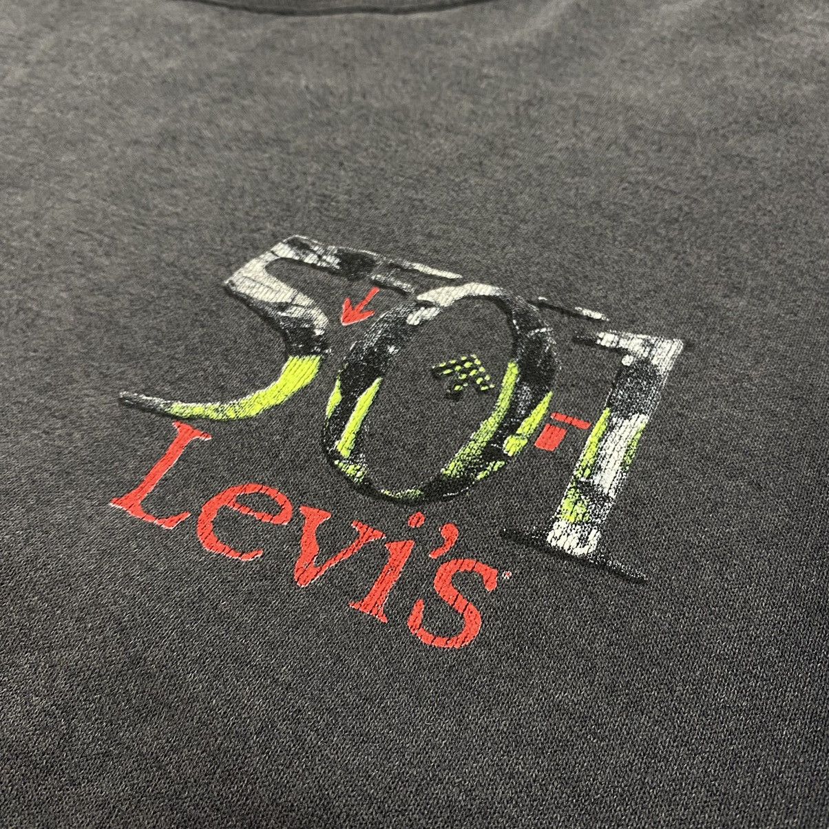 Levi's × Vintage Vtg 80s Levis 501 Graphic Sweatshirt Sunfade Chopped Size US L / EU 52-54 / 3 - 6 Thumbnail