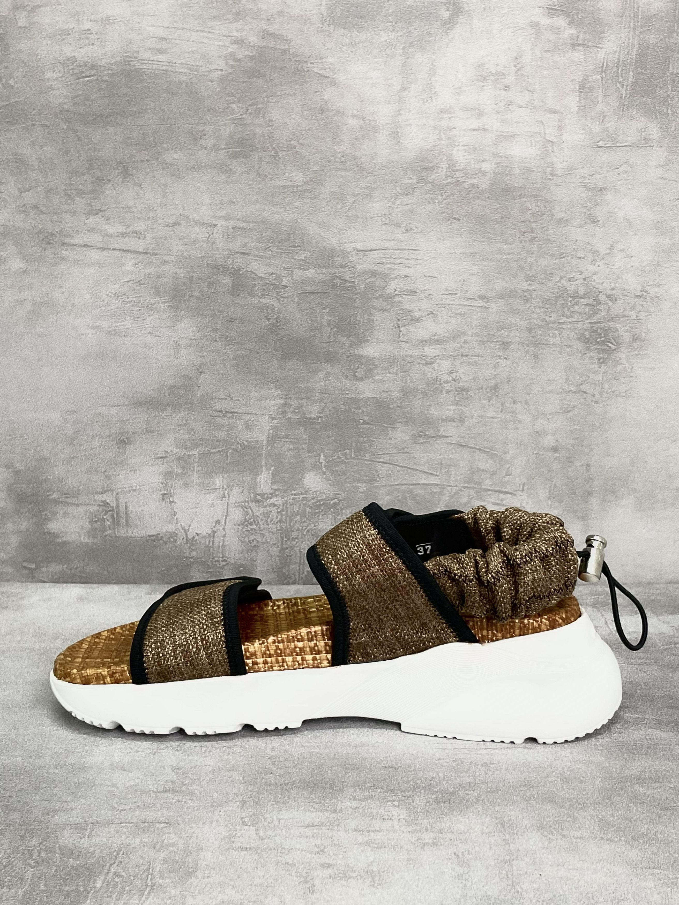 Hogan Hogan Brown Velcro Sandals Size US 7 / IT 37 - 1 Thumbnail