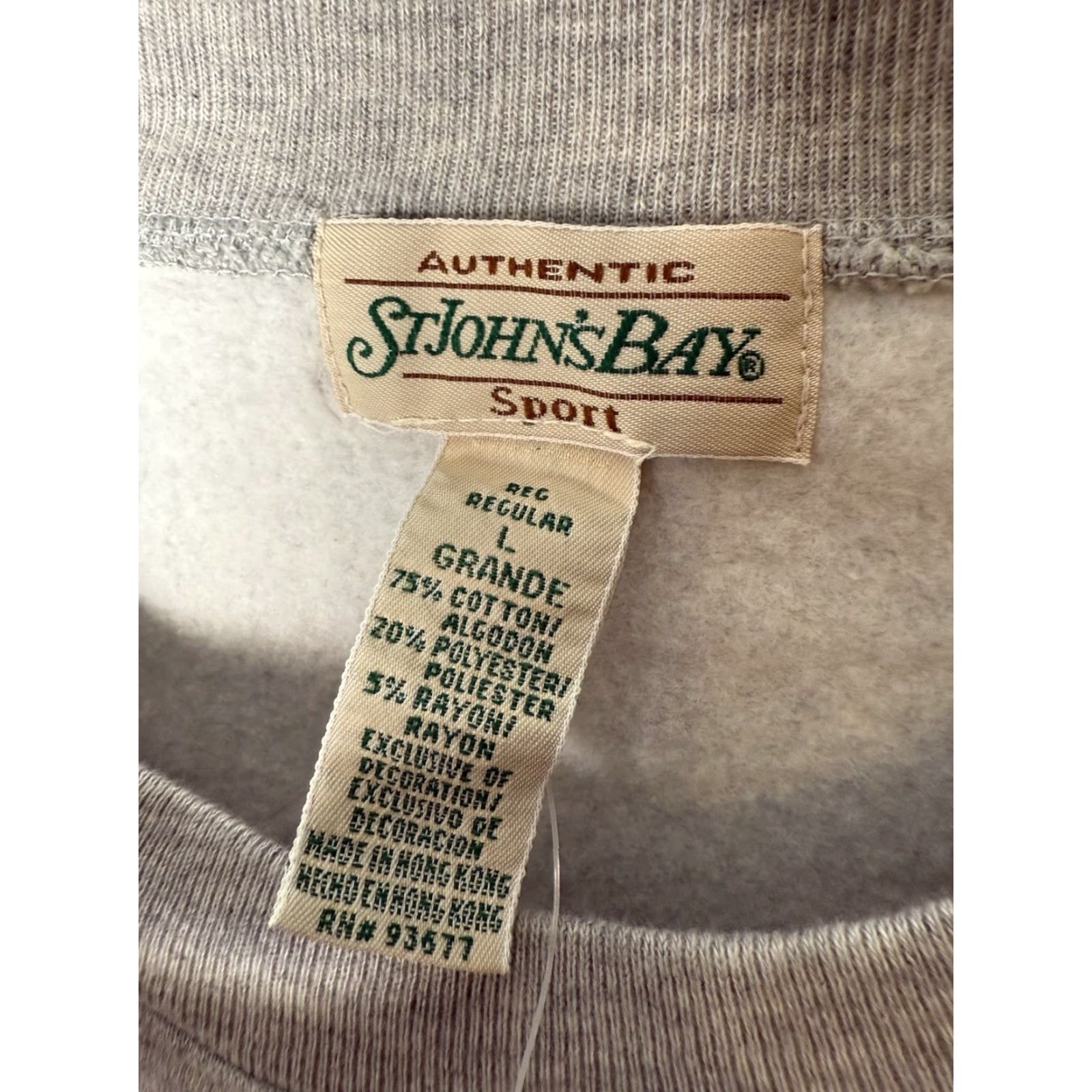 Vintage VINTAGE St. John's Bay Sweatshirt Mens Large L Gray Embroidered Pullover Heavyweight Crew Neck Size US L / EU 52-54 / 3 - 4 Thumbnail