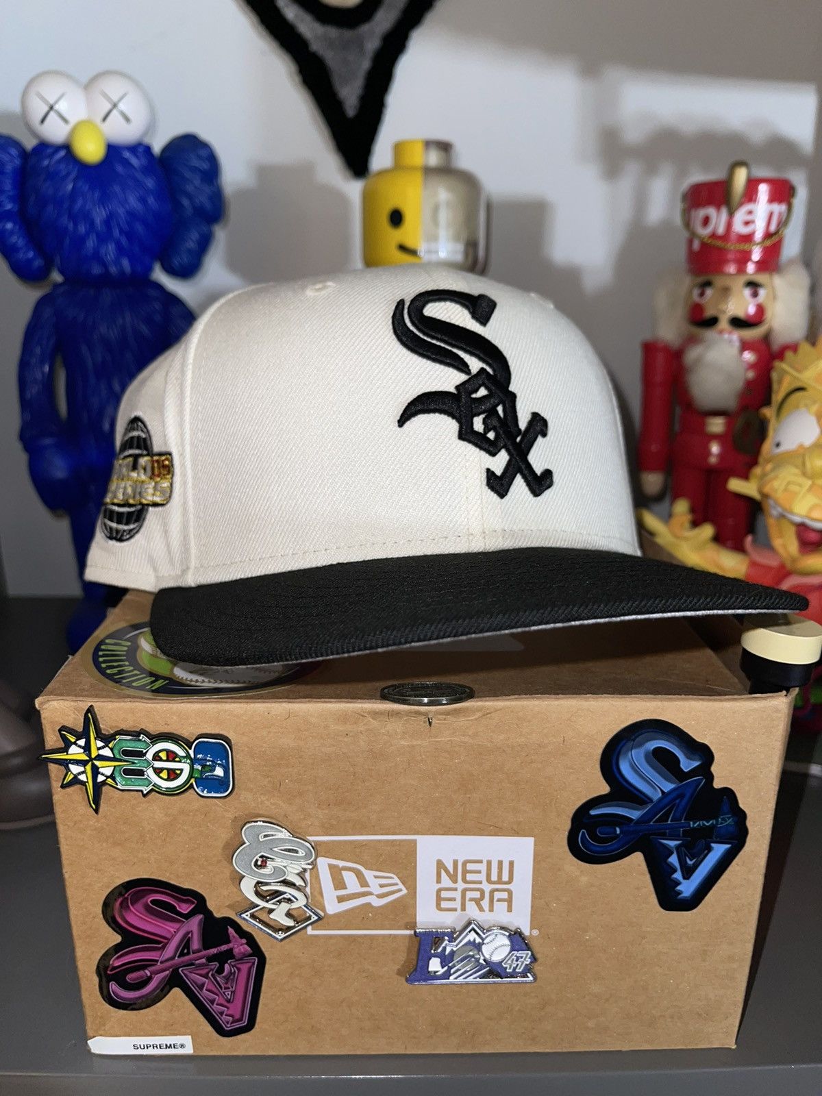 Hat Club × MyFitteds × New Era 7 3/8 MyFitteds Off-White Chicago White Sox Grey UV Size 38 - 2 Thumbnail