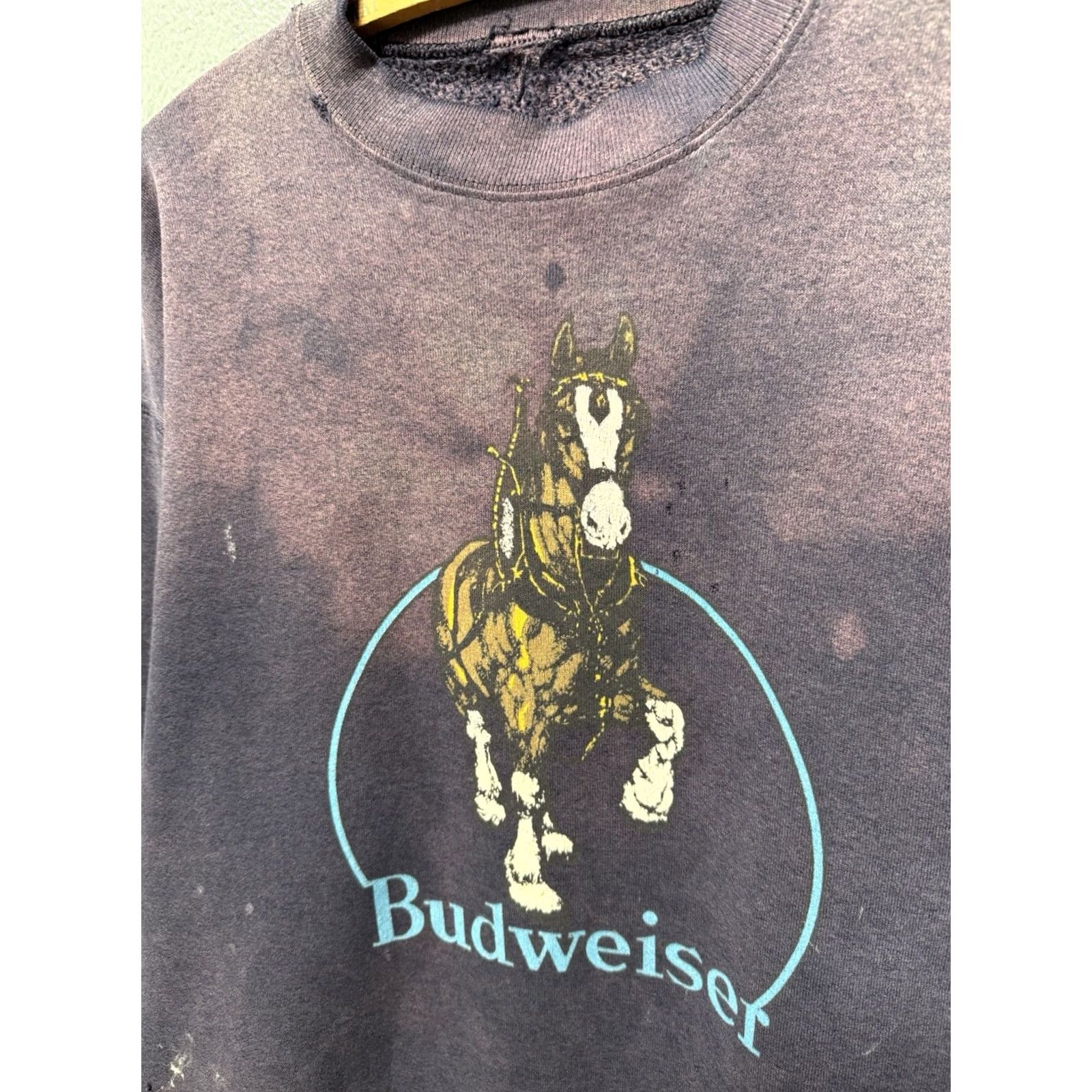 Budweiser VINTAGE Budweiser Sweatshirt Large Blue 90s Clydesdale Mens Size US L / EU 52-54 / 3 - 5 Thumbnail