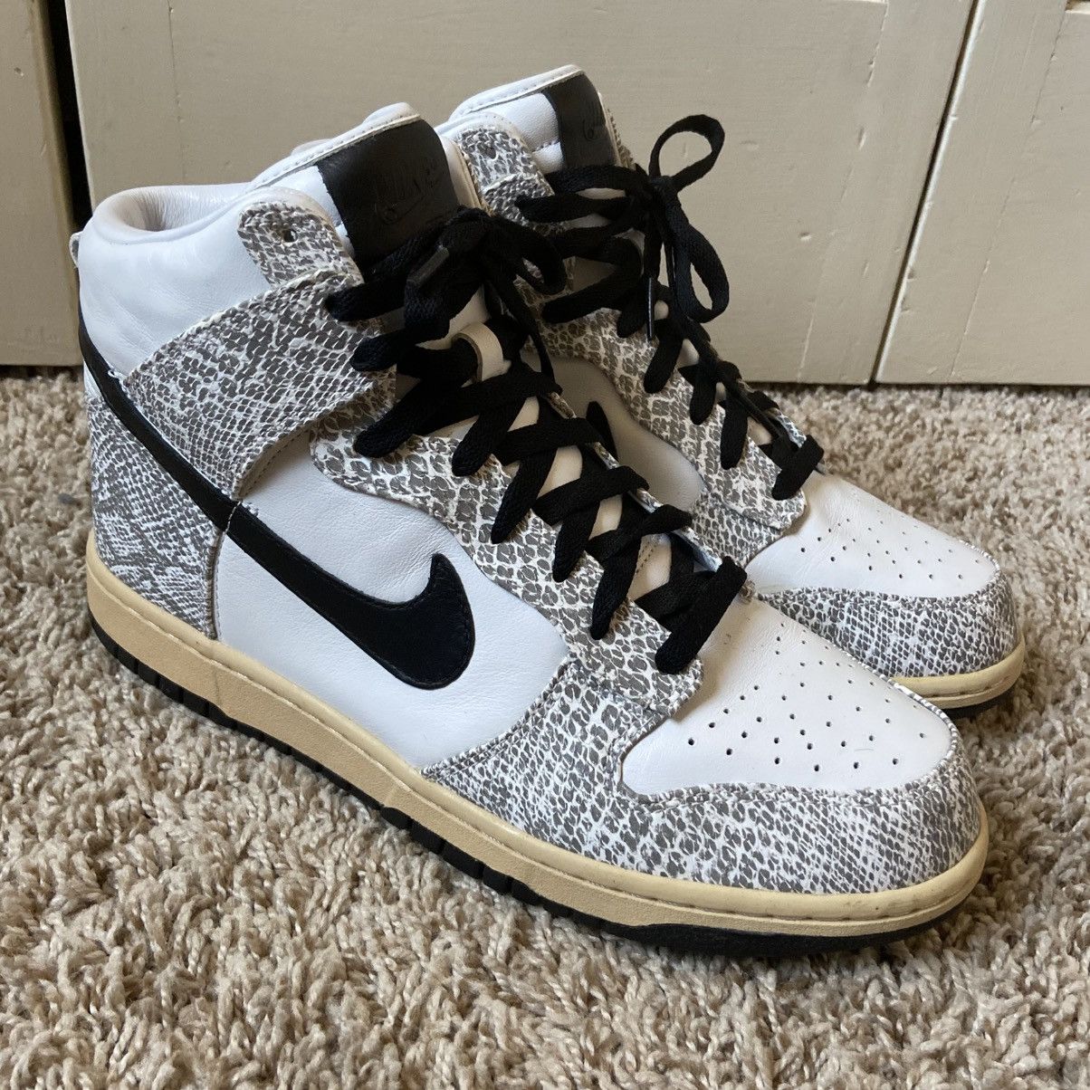 Nike RARE 2013 Nike Dunk High SP Cocoa Snake White 624512-010 Size US 10 / EU 43 - 1 Thumbnail