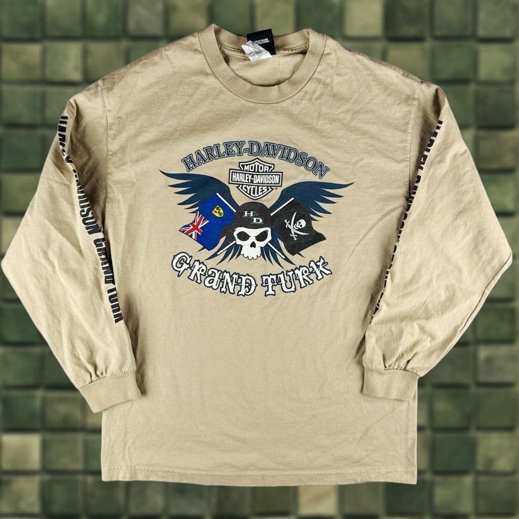 Harley Davidson Harley-Davidson Grand Turk Long Sleeve Tee Skull Graphic Biker Shirt Mens L Size US L / EU 52-54 / 3 - 1 Thumbnail
