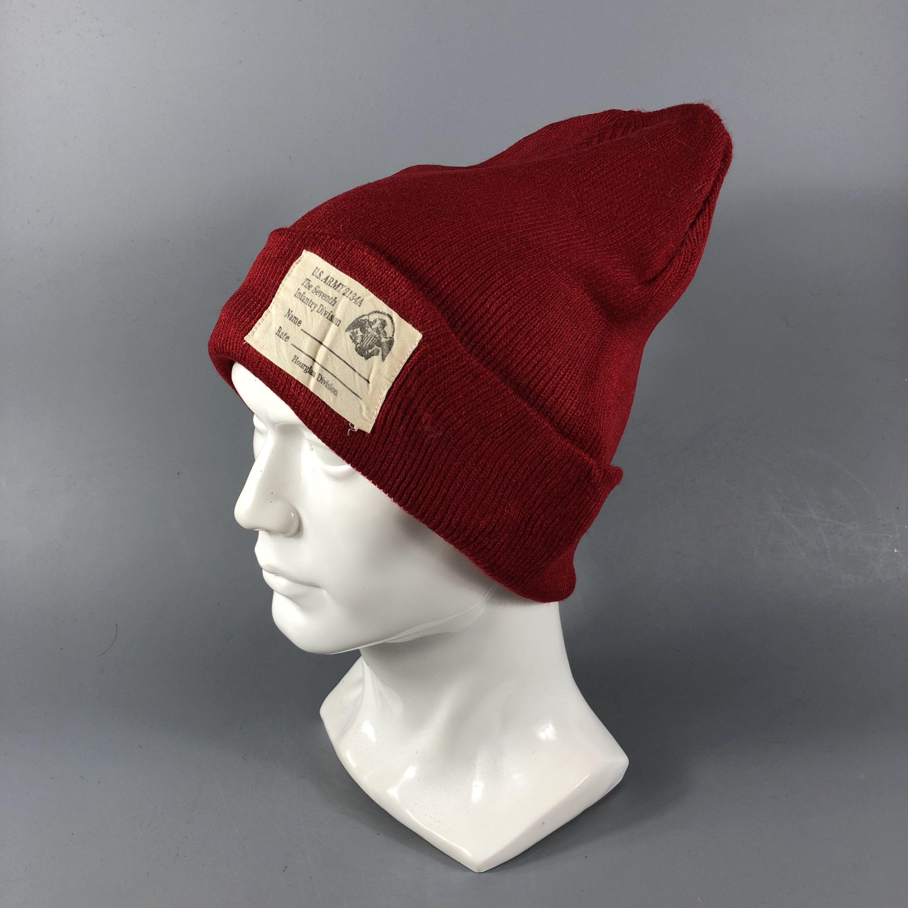 Vintage U.S Army 2134A Hourglass Division Beanie Snowcap B793 Size ONE SIZE - 2 Thumbnail