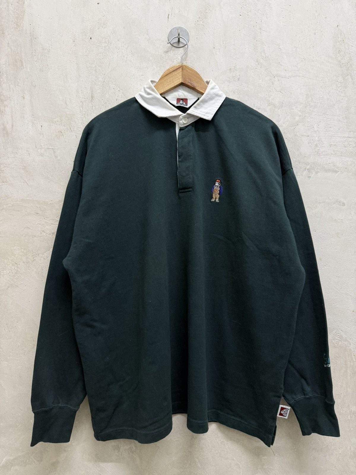 Ben Davis Ben Davis Small Logo Embroidered Long Sleeve Collar Tee Size US XL / EU 56 / 4 - 2 Thumbnail