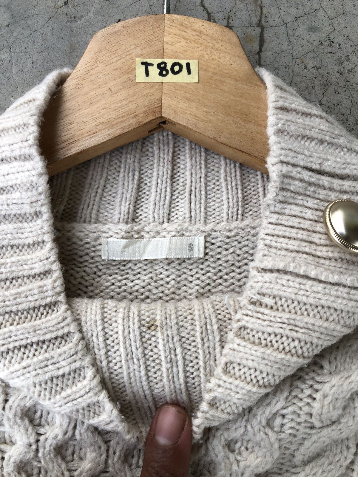Aran Isles Knitwear × Homespun Knitwear × Japanese Brand Vintage Cable Knit Button Jumper Sweater Size US L / EU 52-54 / 3 - 7 Thumbnail