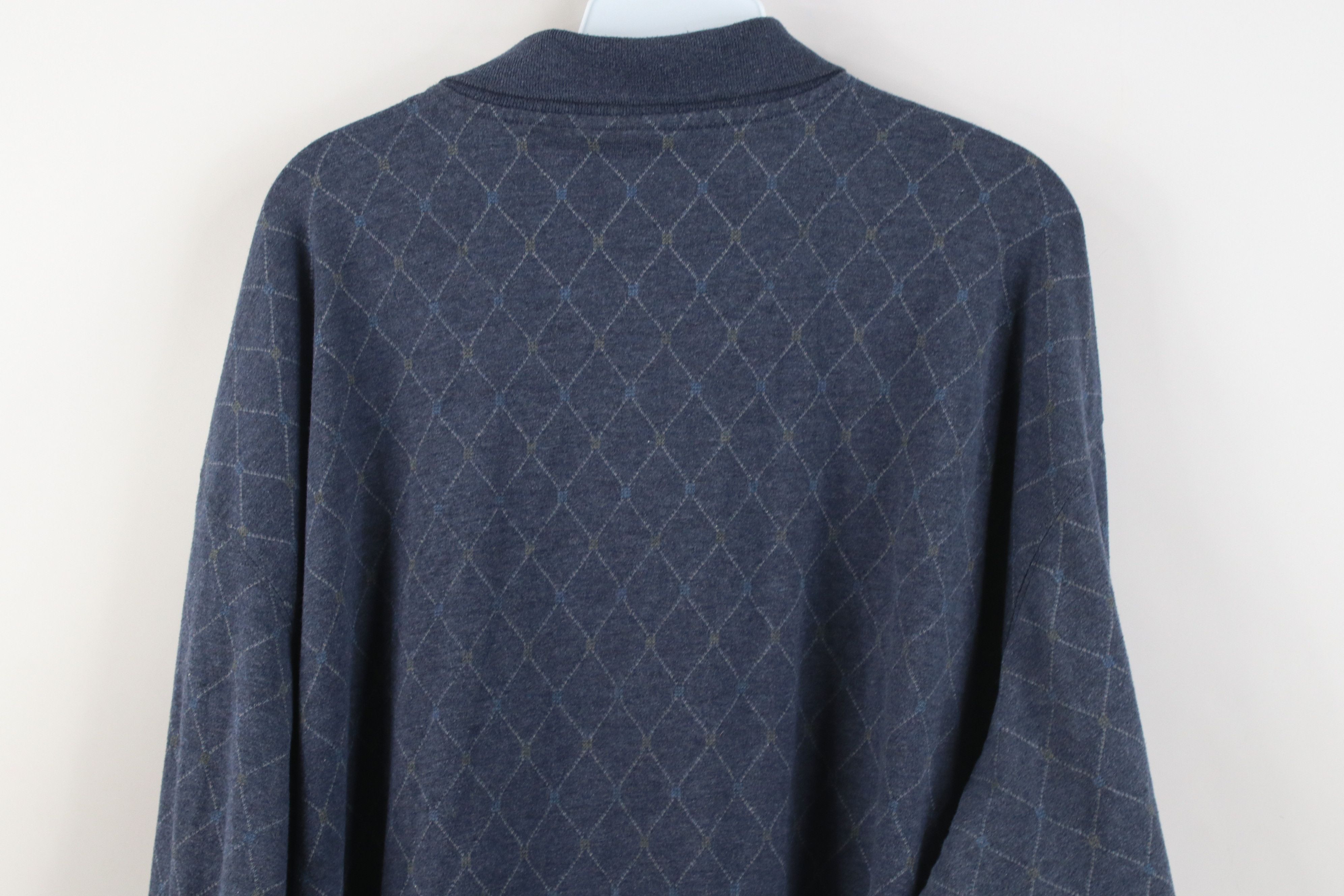 Vintage Vintage 90s Streetwear Diamond Knit Long Sleeve Rugby Polo Size US XXL / EU 58 / 5 - 9 Thumbnail