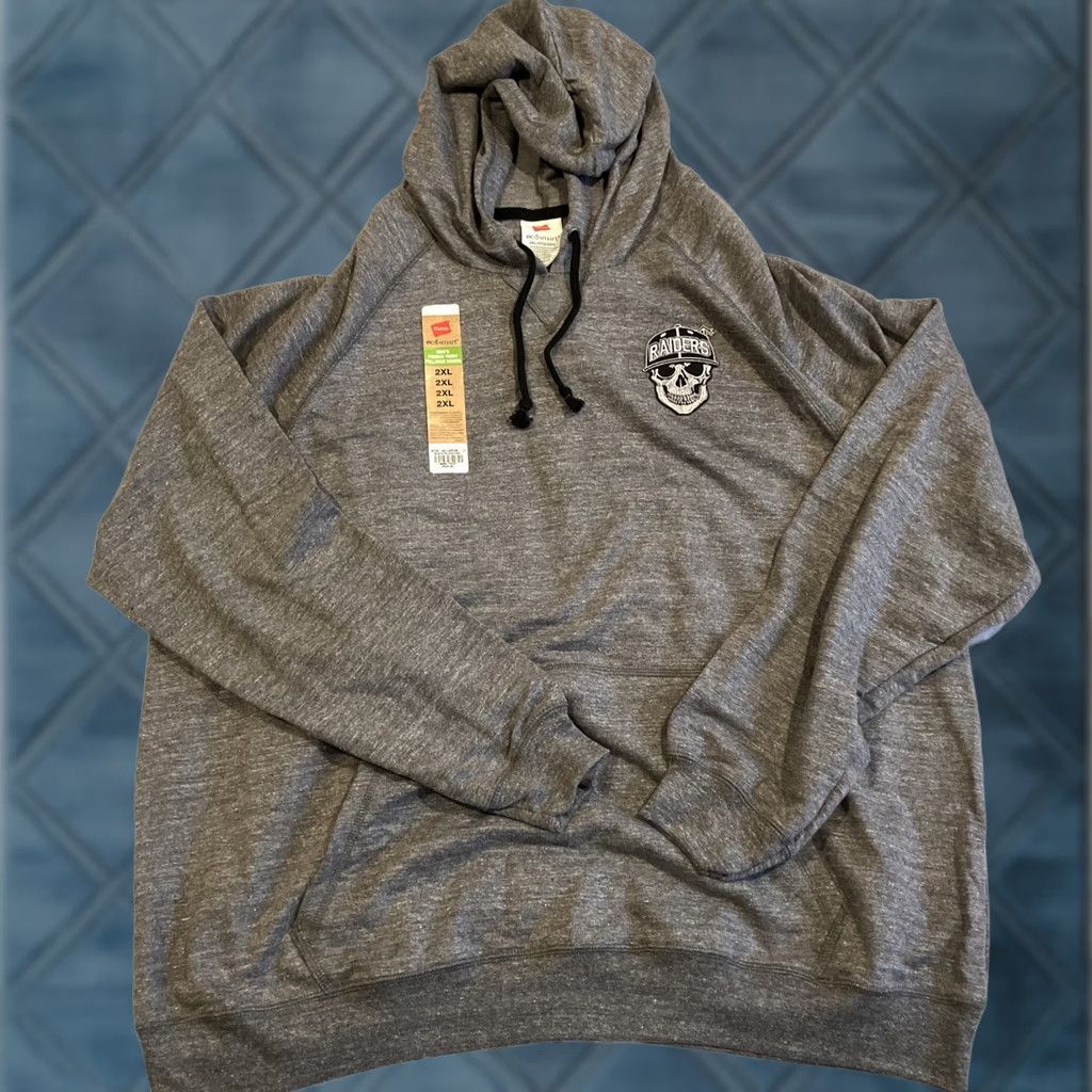 Hanes Hanes X Oakland Raiders Hoodie Sweatshirt - Gray French Terry - XXL - Pullover - Hooded - Men Size US XXL / EU 58 / 5 - 1 Thumbnail
