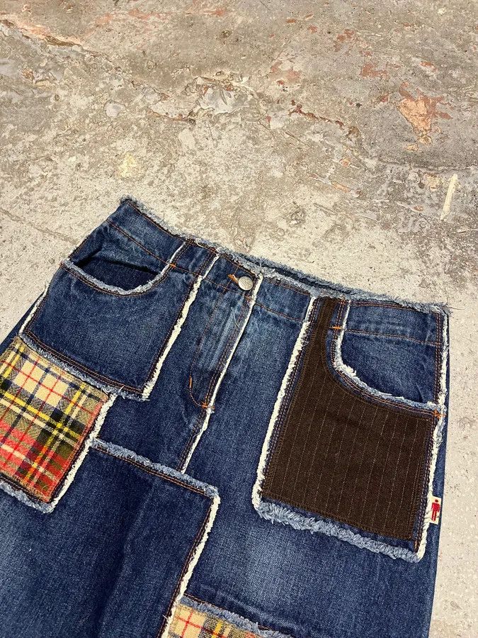 Jean Paul Gaultier × Vintage 2000s Jean Paul Gaultier Patchwork Long Denim Skirt Size 28" / US 6 / IT 42 - 5 Thumbnail