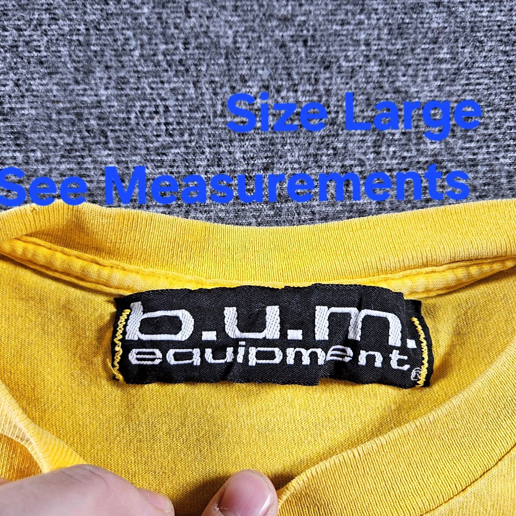 Vintage VINTAGE B.U.M. Equipment T-shirt Men Short Sleeve Crew Neck Logo 90s Yellow Size L USA Made In USA Size US L / EU 52-54 / 3 - 7 Thumbnail