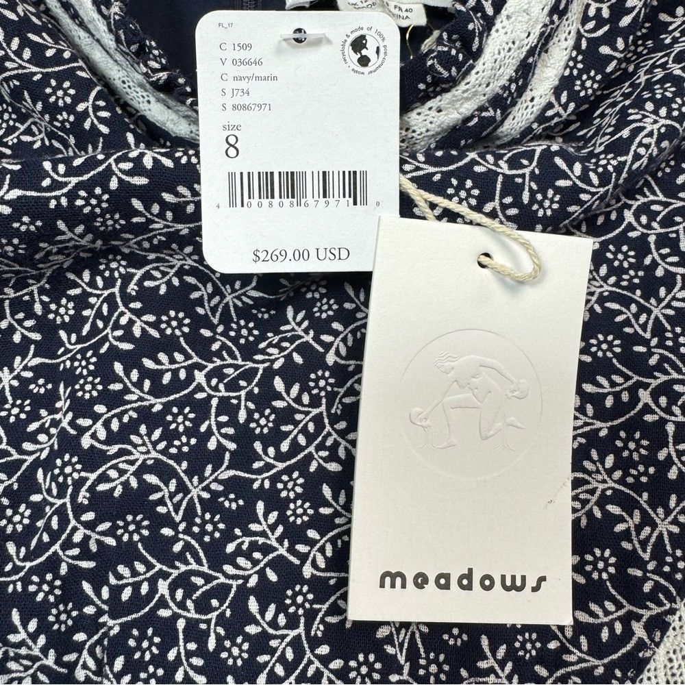 Anthropologie NWT New $269 Anthropologie Meadows Amaryllis Floral Navy Ma Size M / US 6-8 / IT 42-44 - 7 Thumbnail
