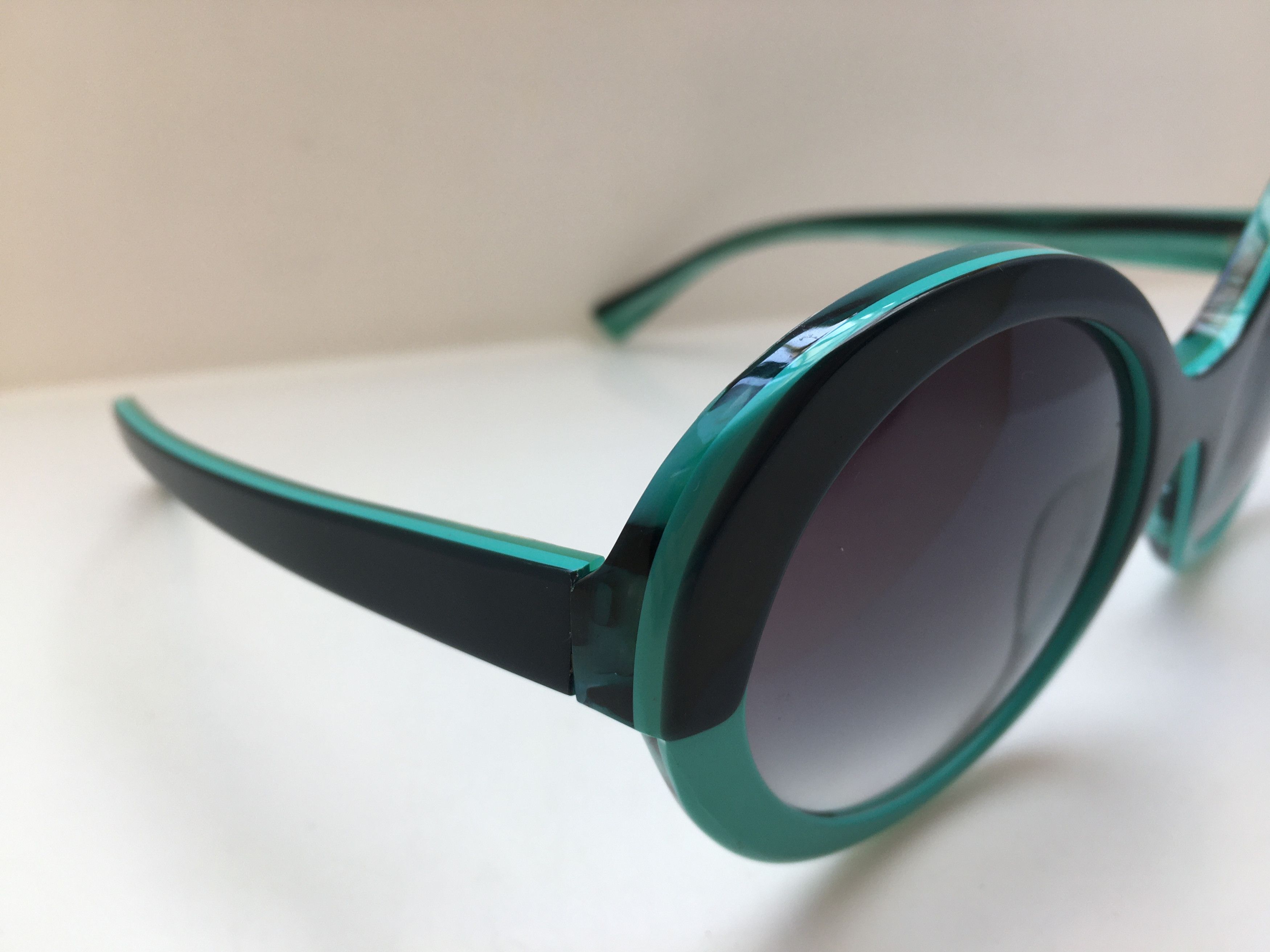 Other Handmade Blue Green Round Cateye Sunglasses Frame Diva Girls Size ONE SIZE - 2 Thumbnail