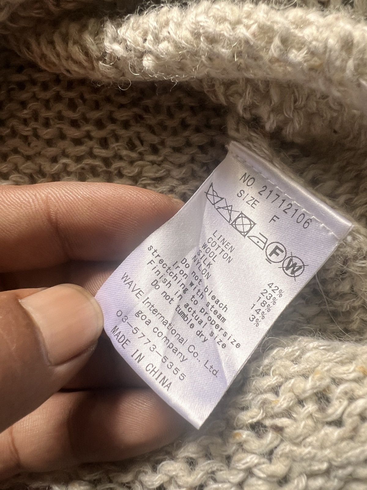 GOAT Crew × Le Grande Bleu (L.G.B.) GOA Wide Neck Beige Knitted Sweater Size US S / EU 44-46 / 1 - 8 Thumbnail