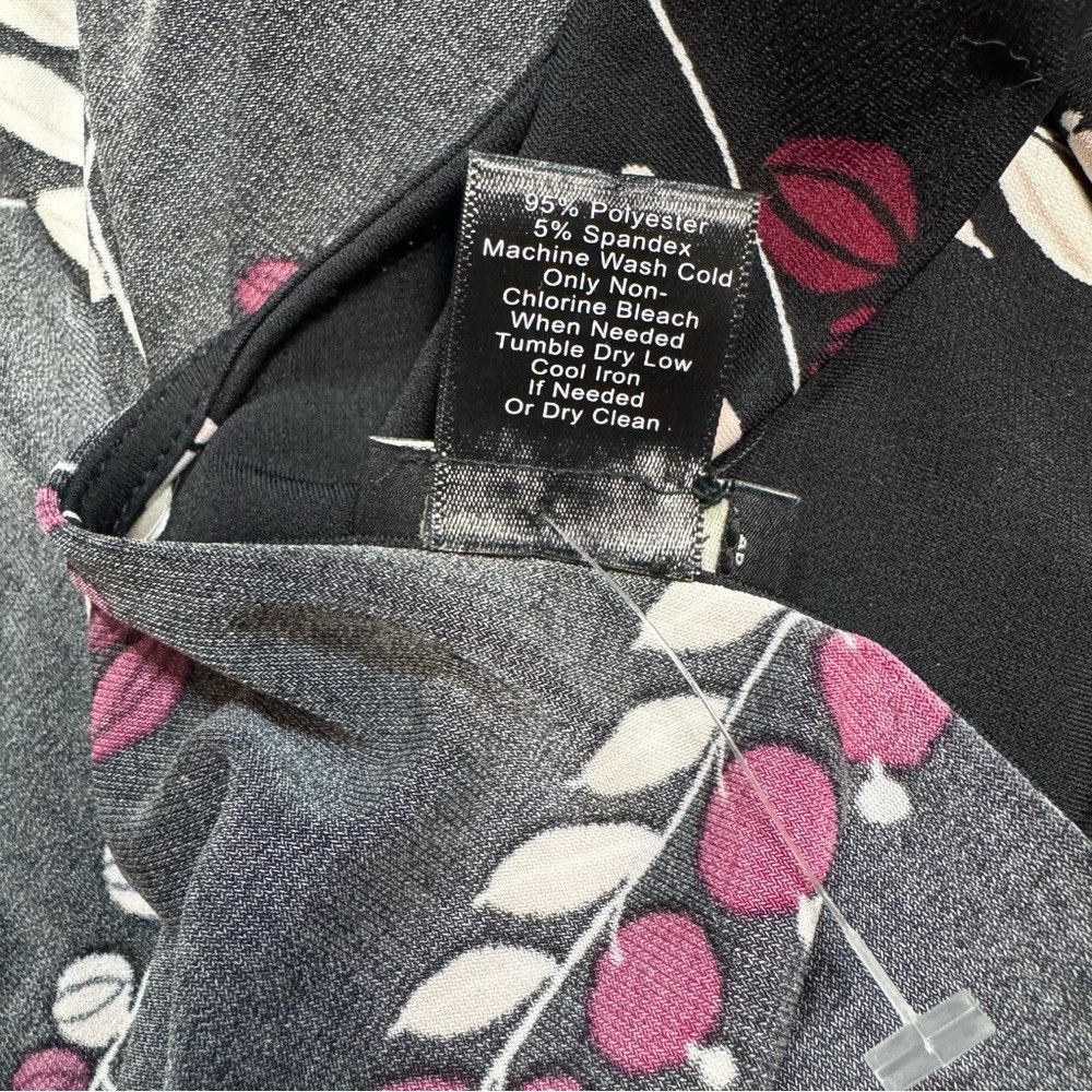 Ann Taylor Ann Taylor Black Floral Print 3/4 Sleeve Side Tie Dress Siz Size S / US 4 / IT 40 - 8 Thumbnail