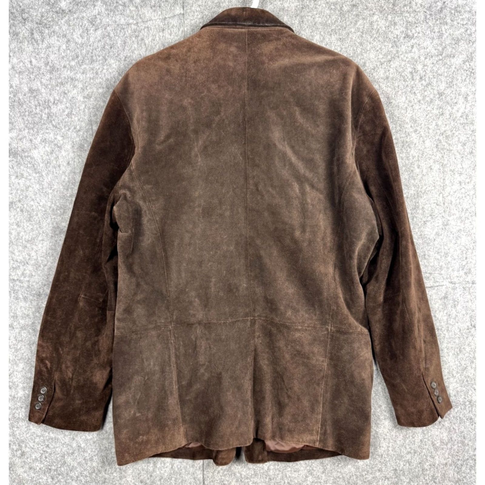 J.Crew J.CREW Brown Leather Suede Jacket Men's 42R Heavy Chore Coat Pockets Size US L / EU 52-54 / 3 - 3 Thumbnail