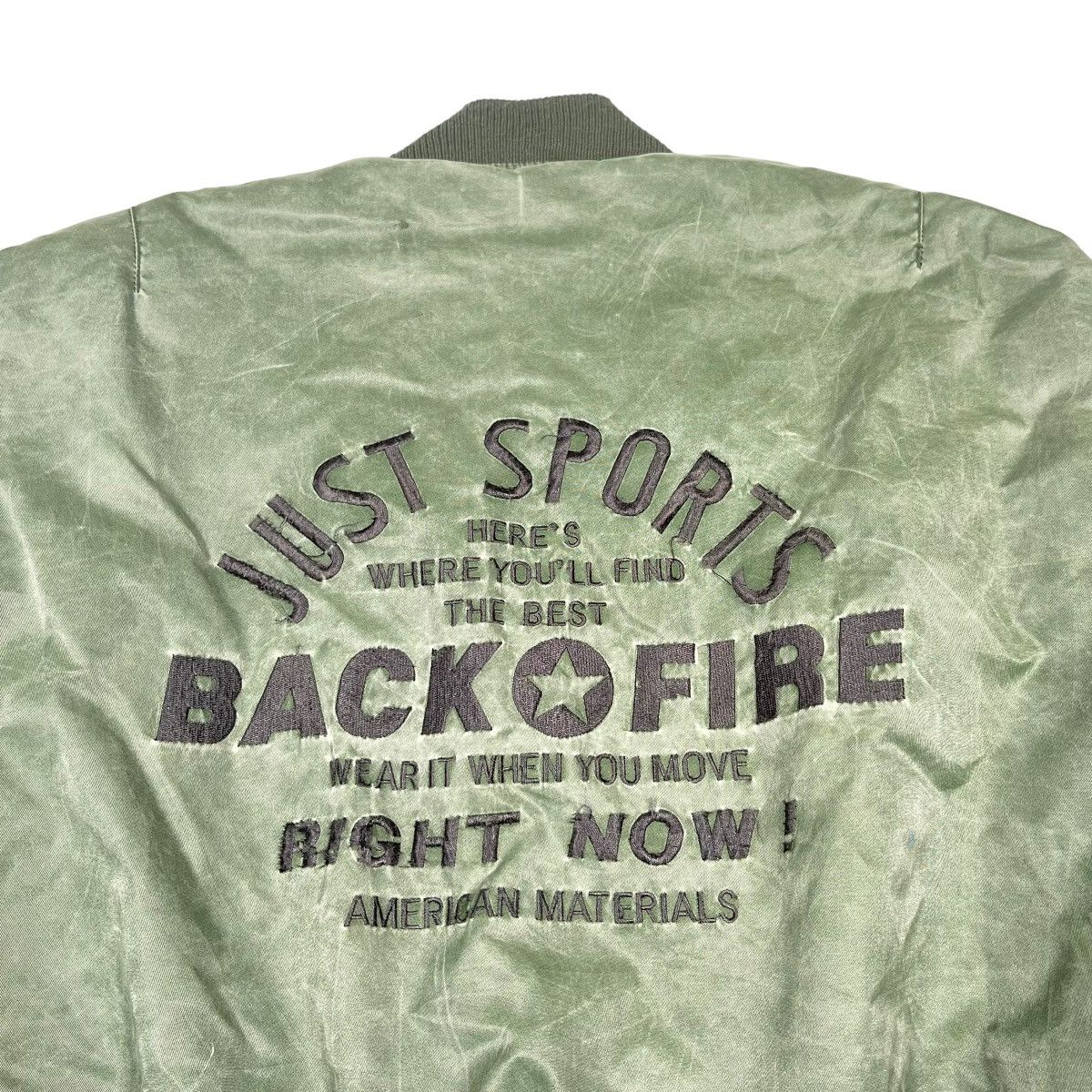 Vintage Vintage 1980s Backfire Embroidered Back Hit Nylon Bomber Size US L / EU 52-54 / 3 - 3 Thumbnail