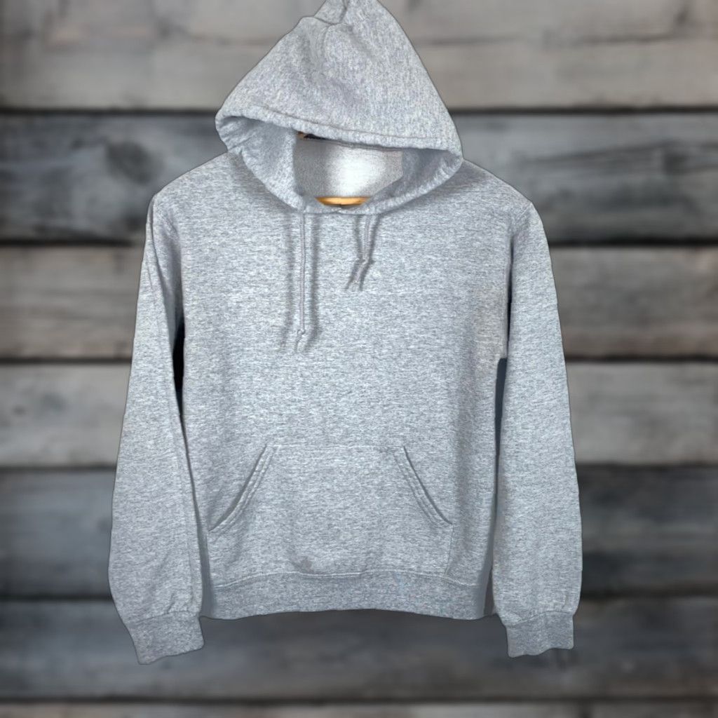 Vintage VINTAGE 90s Pullover Hoodie Shirt Adult Small Heather Gray Cotton Polyester Fleece Logo Tubular Lightweight Size US S / EU 44-46 / 1 - 1 Thumbnail