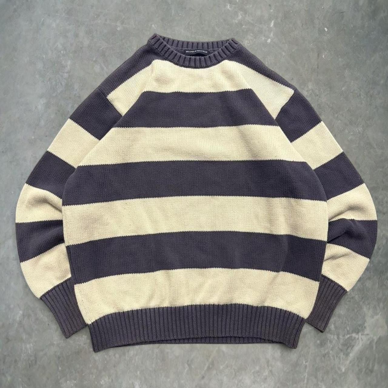 Vintage Crazy Vintage Y2K/2000s Brandy Melville Striped Blue and White Sweater Sweatshirt! Size US M / EU 48-50 / 2 - 1 Thumbnail