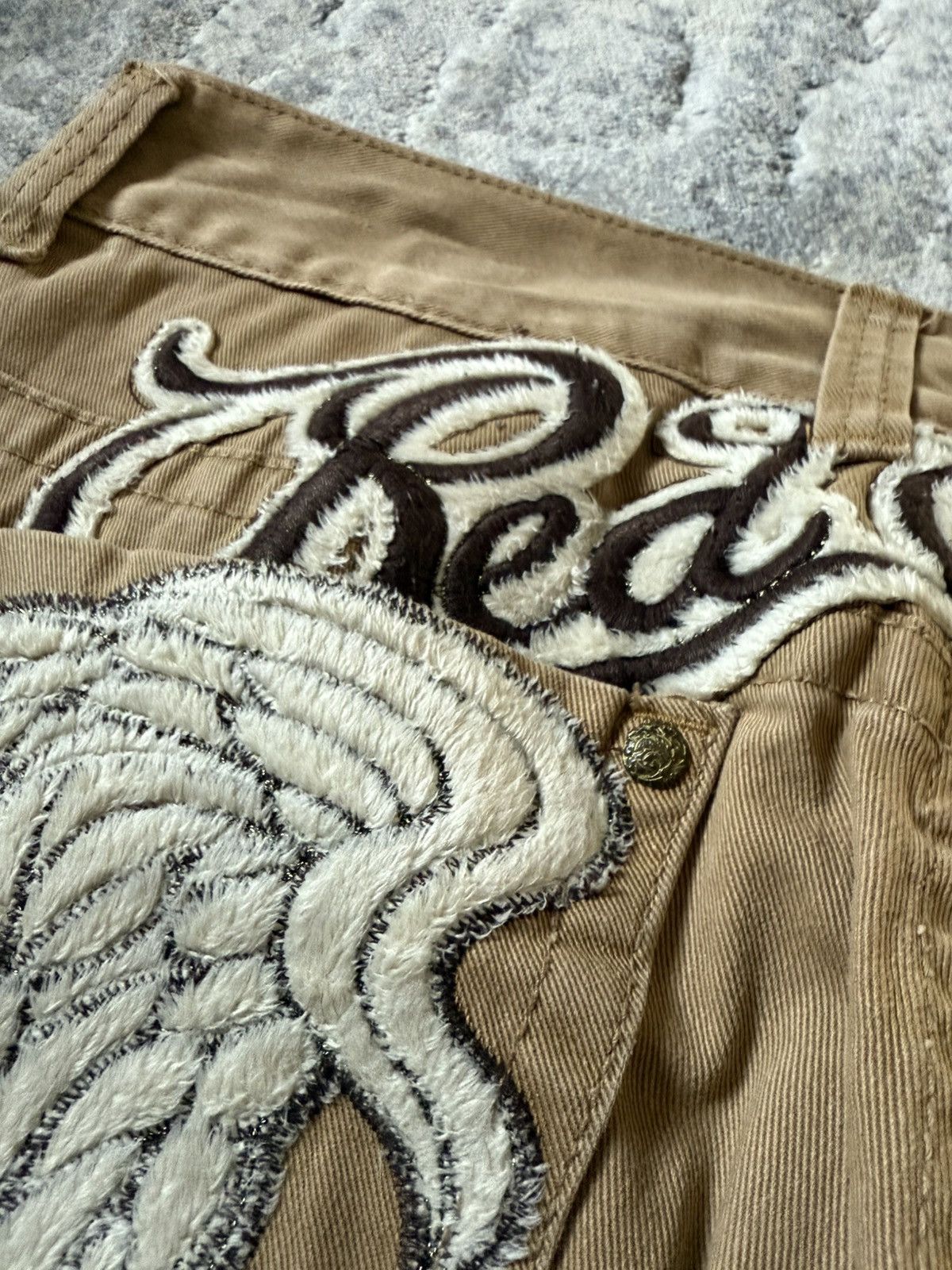 If Six Was Nine 2000s Red Pepper Japan Back Wing Chenille Embroidered Pants Size US 32 / EU 48 - 7 Thumbnail