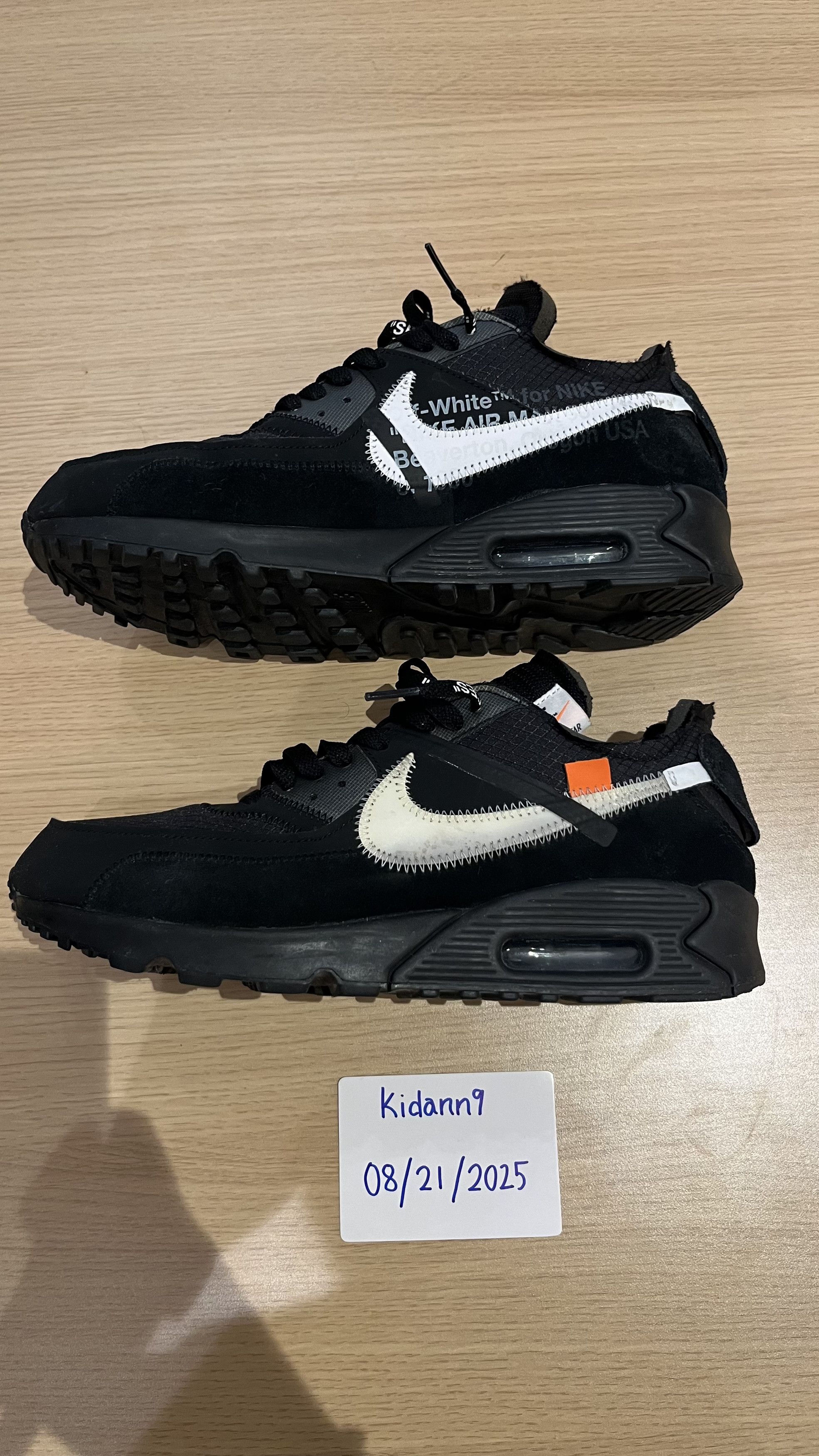 Nike × Off-White Nike Air Max 90 Off-White Black Size US 9.5 / EU 42-43 - 3 Thumbnail