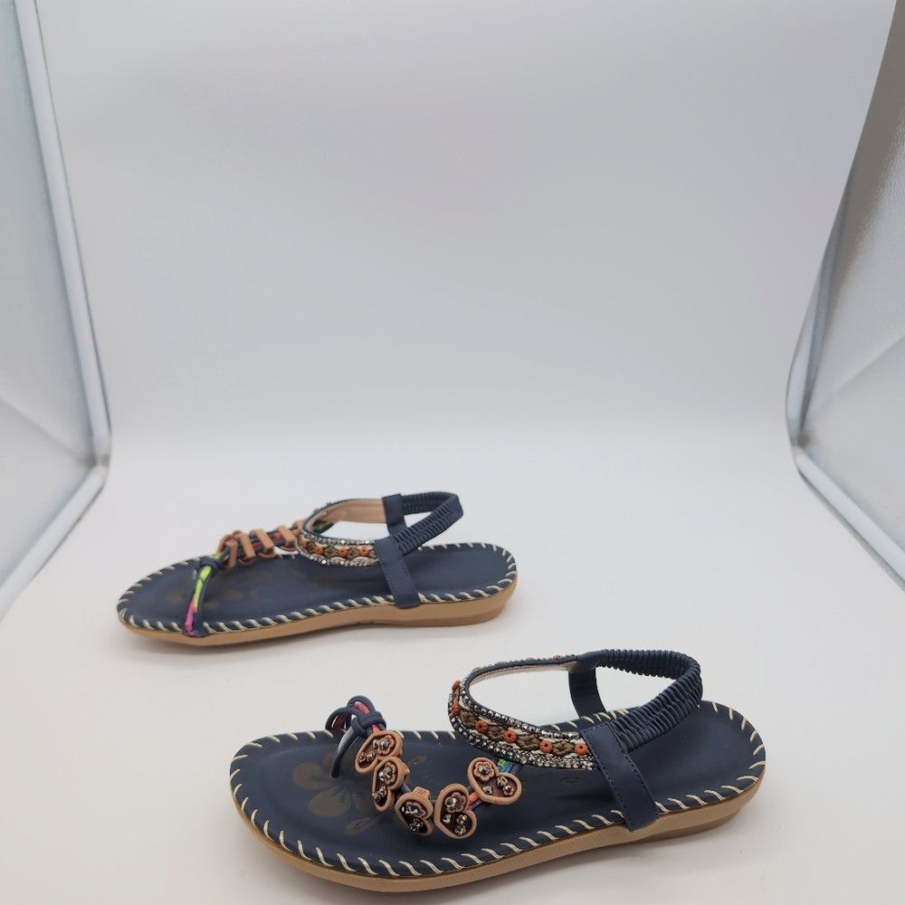 Other Embellished Navy Sandals Cool BOHO style Sz 6 Size US 6 / IT 36 - 4 Thumbnail