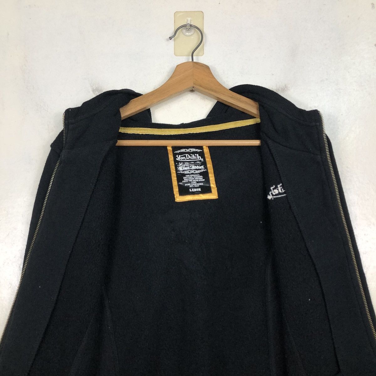 Von Dutch 📌Rich Black Zipper Jacket Von Dutch Big Logo Punk Style Size US L / EU 52-54 / 3 - 16 Thumbnail