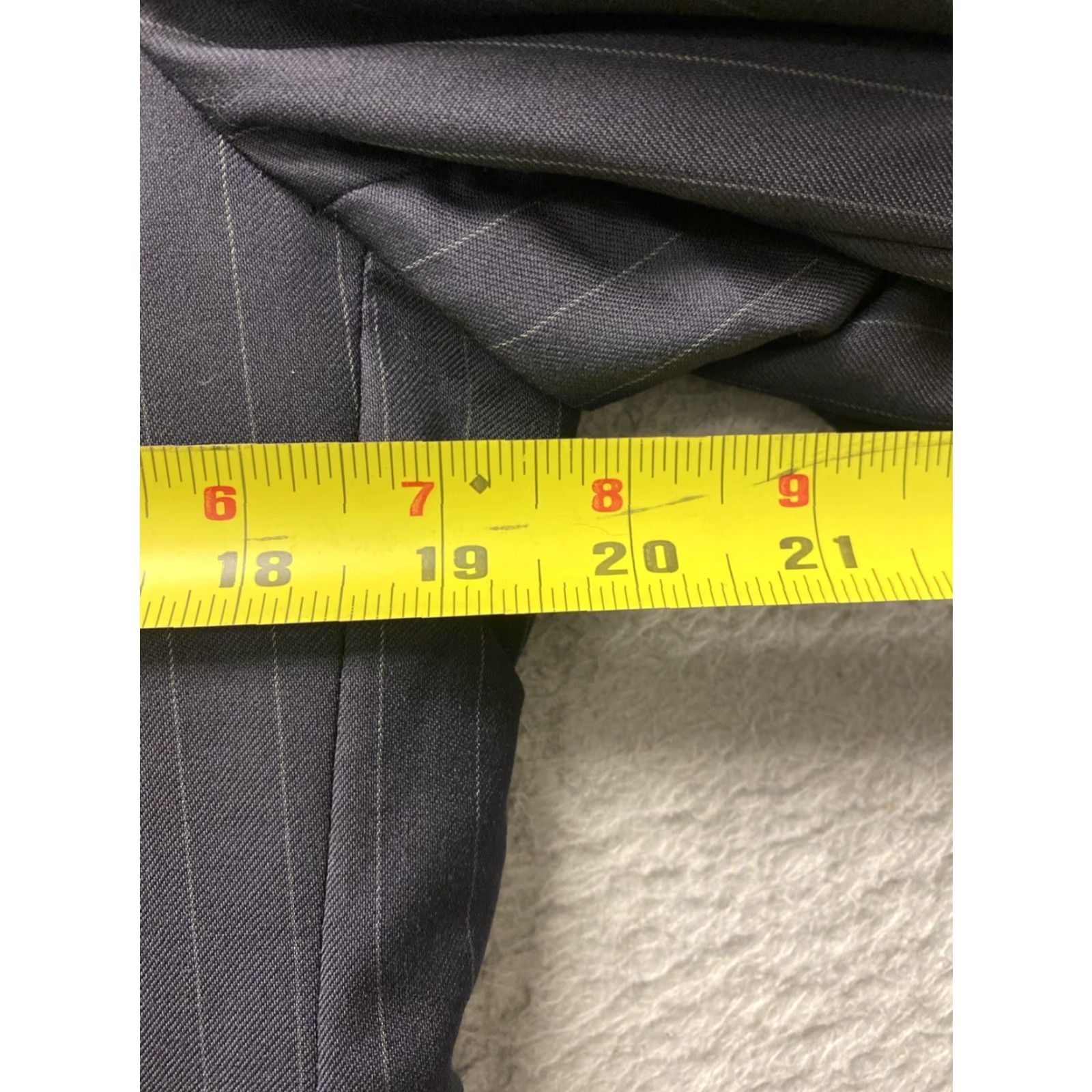 Brooks Brothers Brooks Brothers Blazer Mens 42 SLIM Navy Striped Notch Lapel Tuxedo One-Button Single-Breasted Wool Formal Wedding Size 42R - 4 Thumbnail