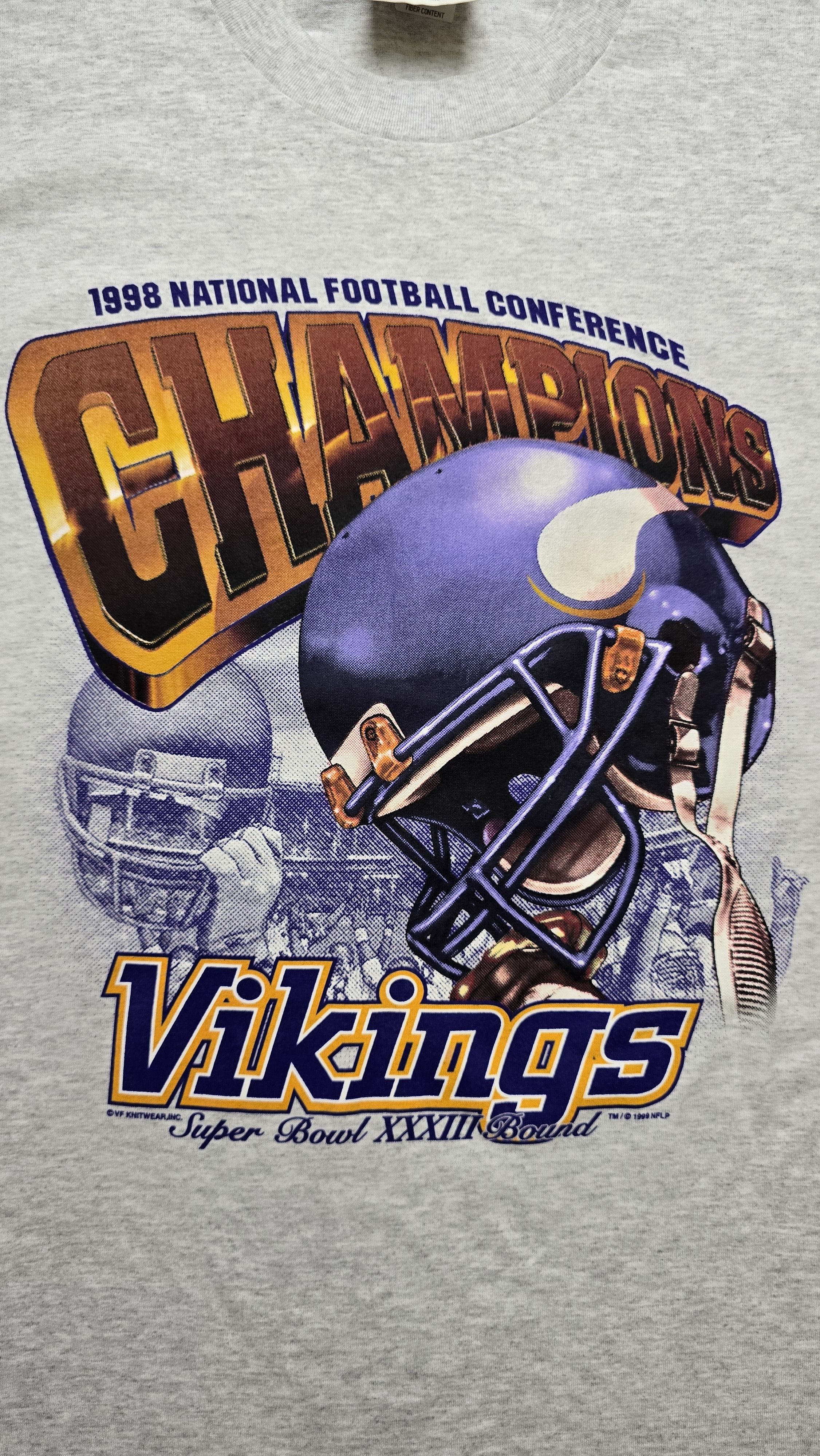 Lee VTG Vikings 1998 NFC Champions Super Bowl XXXIII T-shirt Size US XL / EU 56 / 4 - 4 Thumbnail