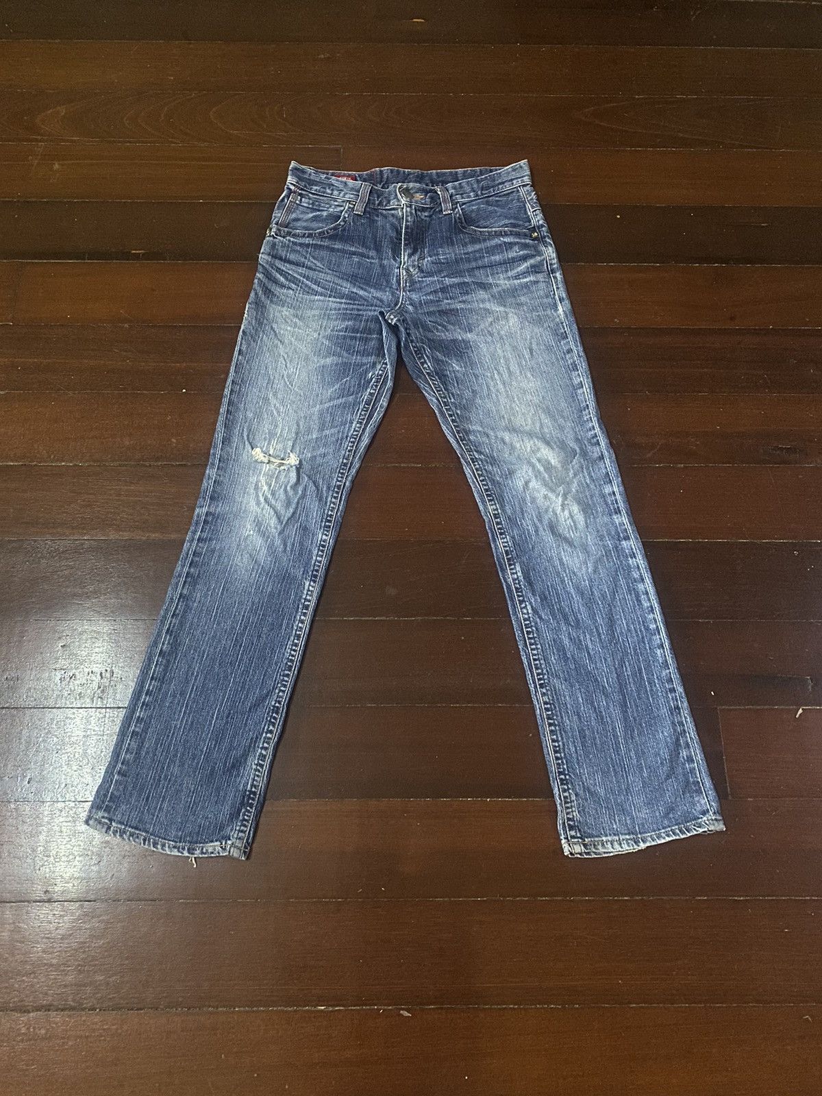 Edwin Fire 🔥🔥 EDWIN BLUE TRIP distressed denim flare jeans S1 Size US 32 / EU 48 - 1 Thumbnail