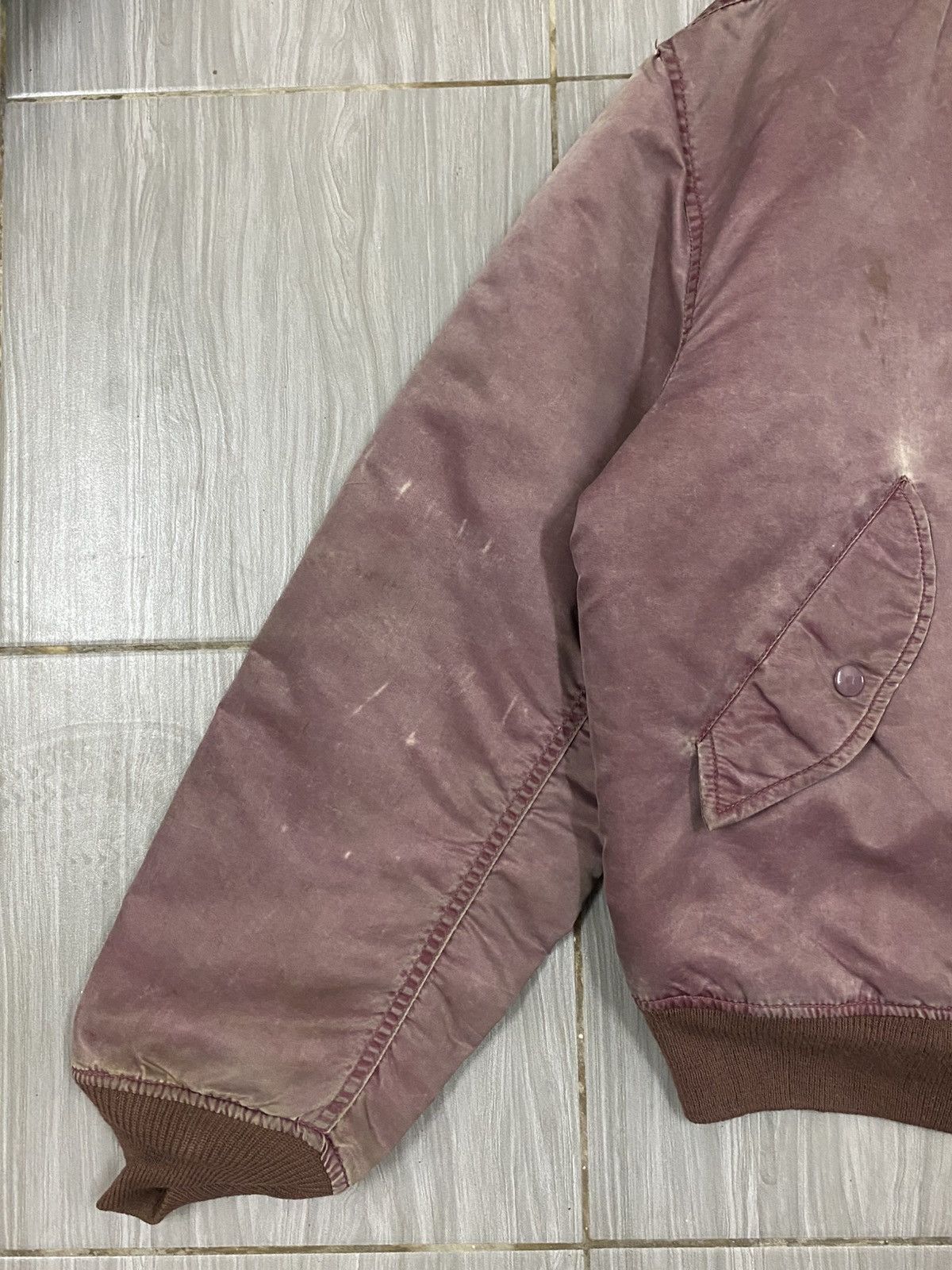 Vintage Vintage Bomber Burgundy Faded Distressed Size US L / EU 52-54 / 3 - 4 Thumbnail