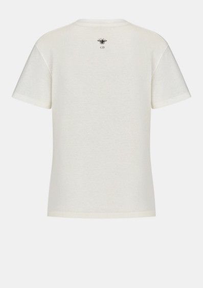 Dior o1w1db10924 Cotton Jersey And Linen T-Shirt in Ecru Size XL / US 12-14 / IT 48-50 - 2 Thumbnail