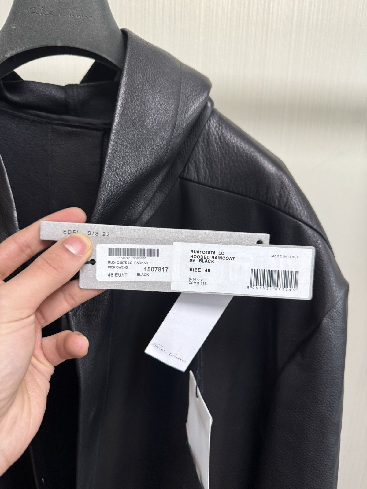 Rick Owens Rick owens EDFU HOODED Leather Parkas coat Size US M / EU 48-50 / 2 - 6 Thumbnail