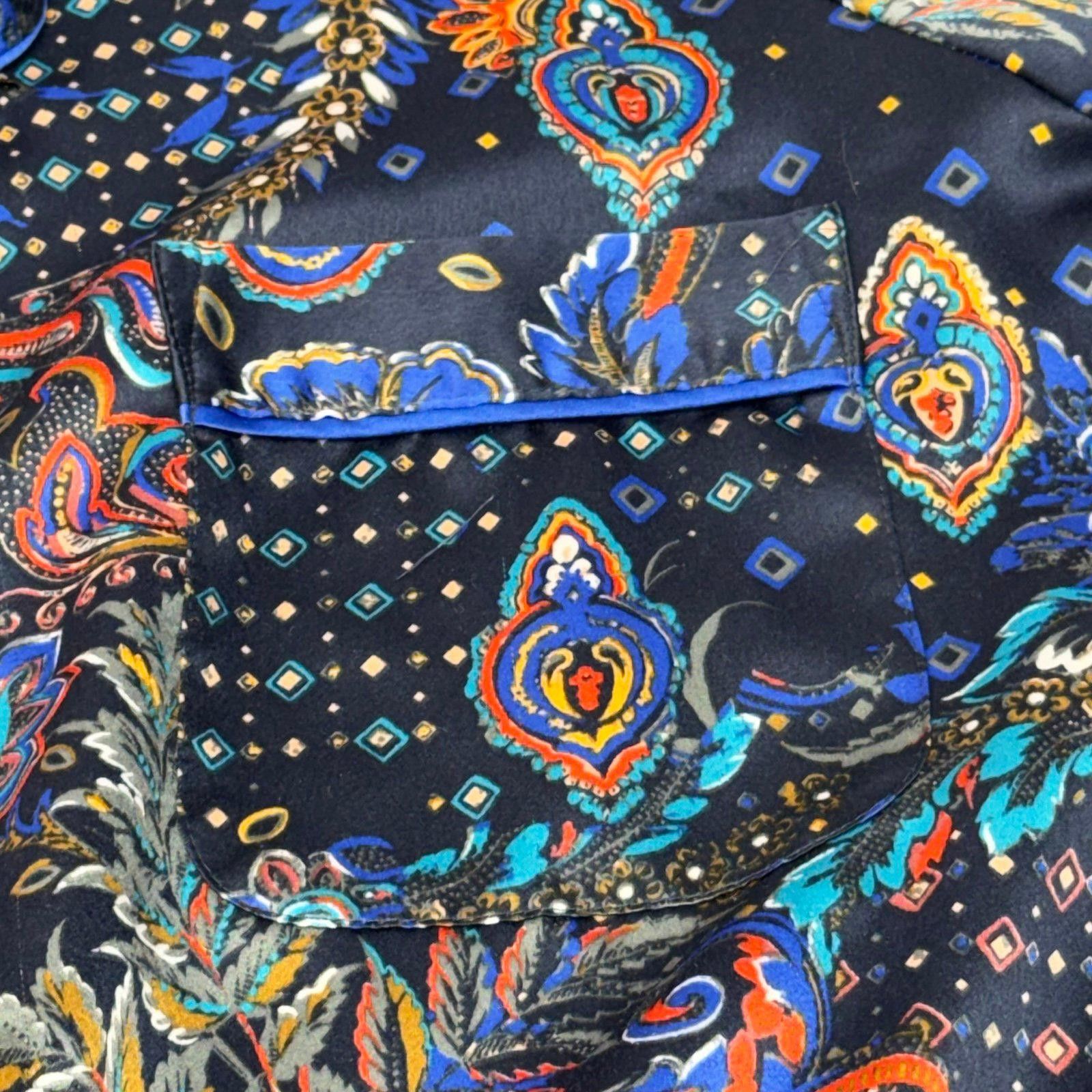 Other Vintage Paisley Print Satin Pajama Set PXL Size ONE SIZE - 6 Thumbnail