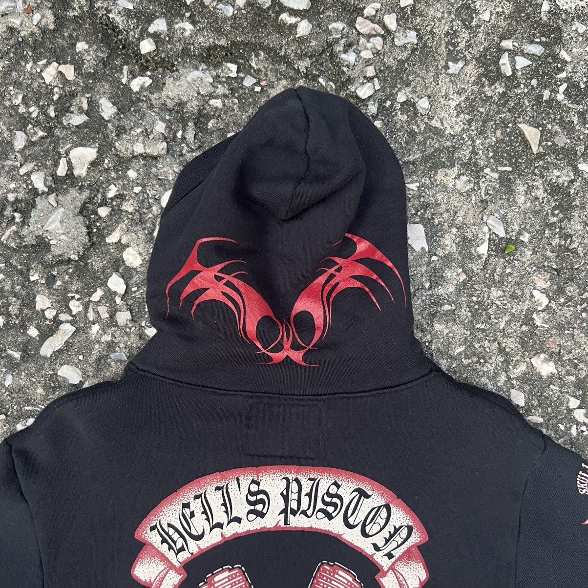 Japanese Brand “SKULL”KNOCKING ON HELL DOOR ZIP UP RIDE HOODIE Size US S / EU 44-46 / 1 - 7 Thumbnail