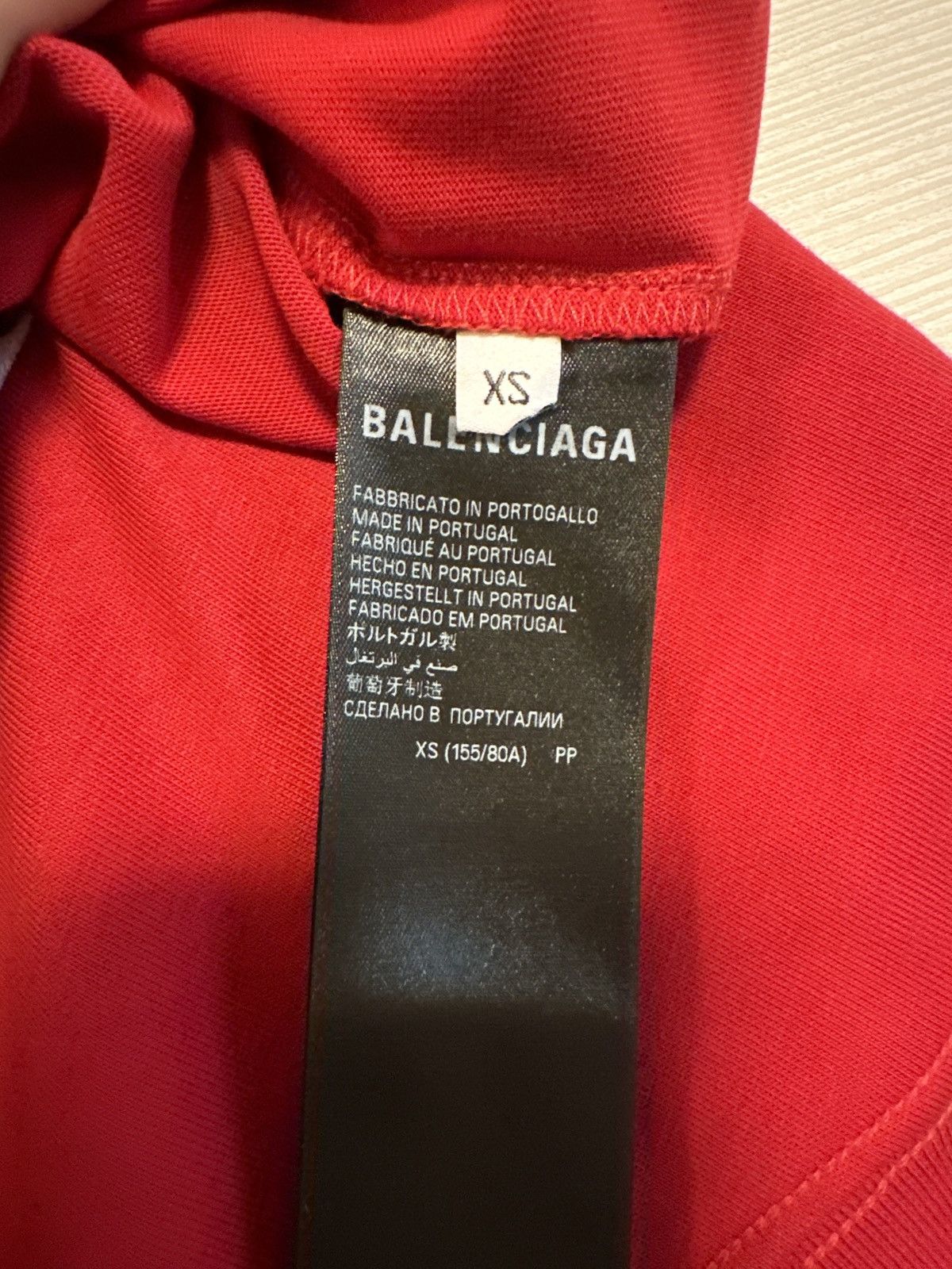Balenciaga Red Gaffer Logo Printed Cotton T Shirt Size US XS / EU 42 / 0 - 6 Thumbnail