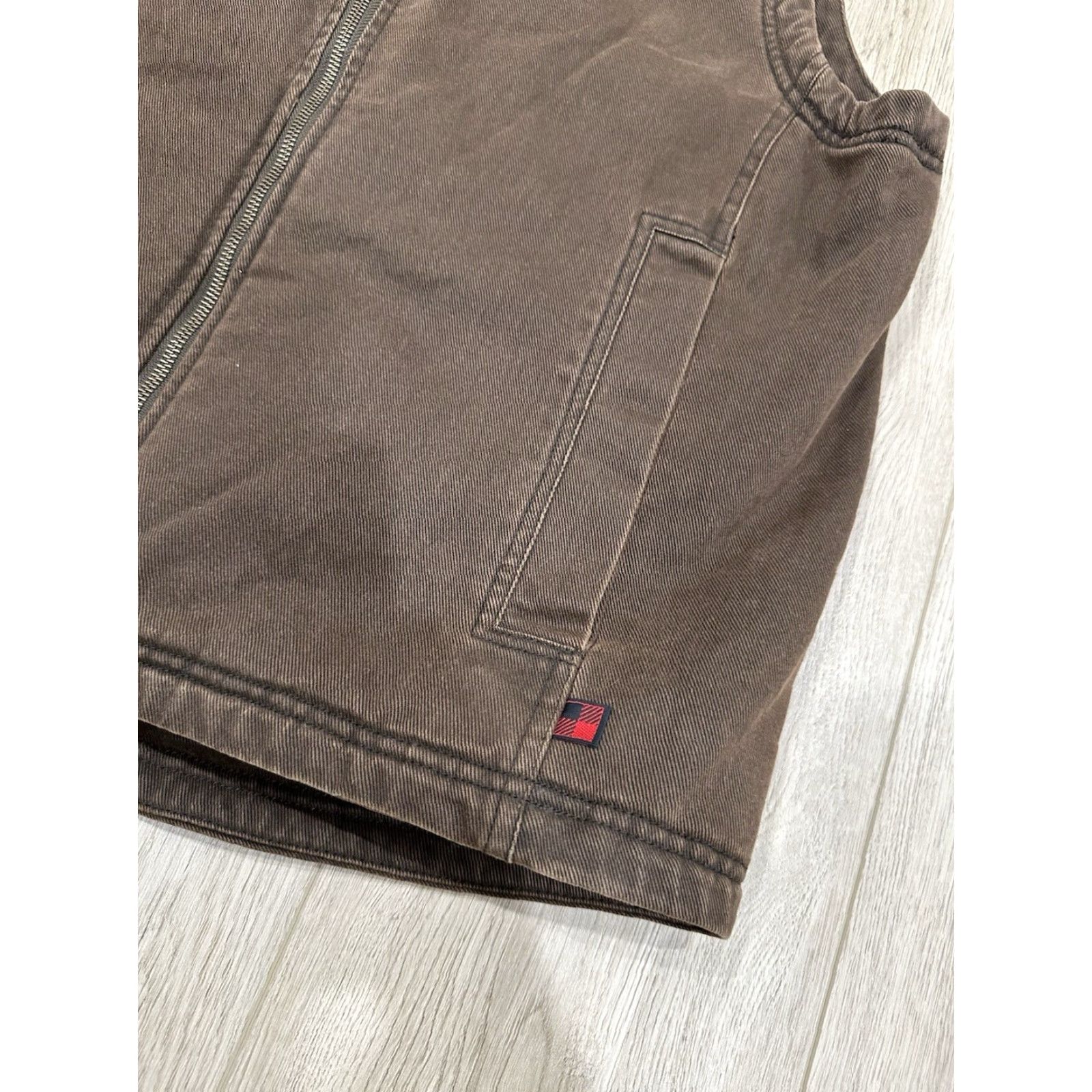 Vintage VINTAGE Woolrich Vest Canvas Brown Large Mens Full Zip Lined Fleece Pockets Casual Workwear Outdoor Western Hunting Utility Size US L / EU 52-54 / 3 - 4 Thumbnail