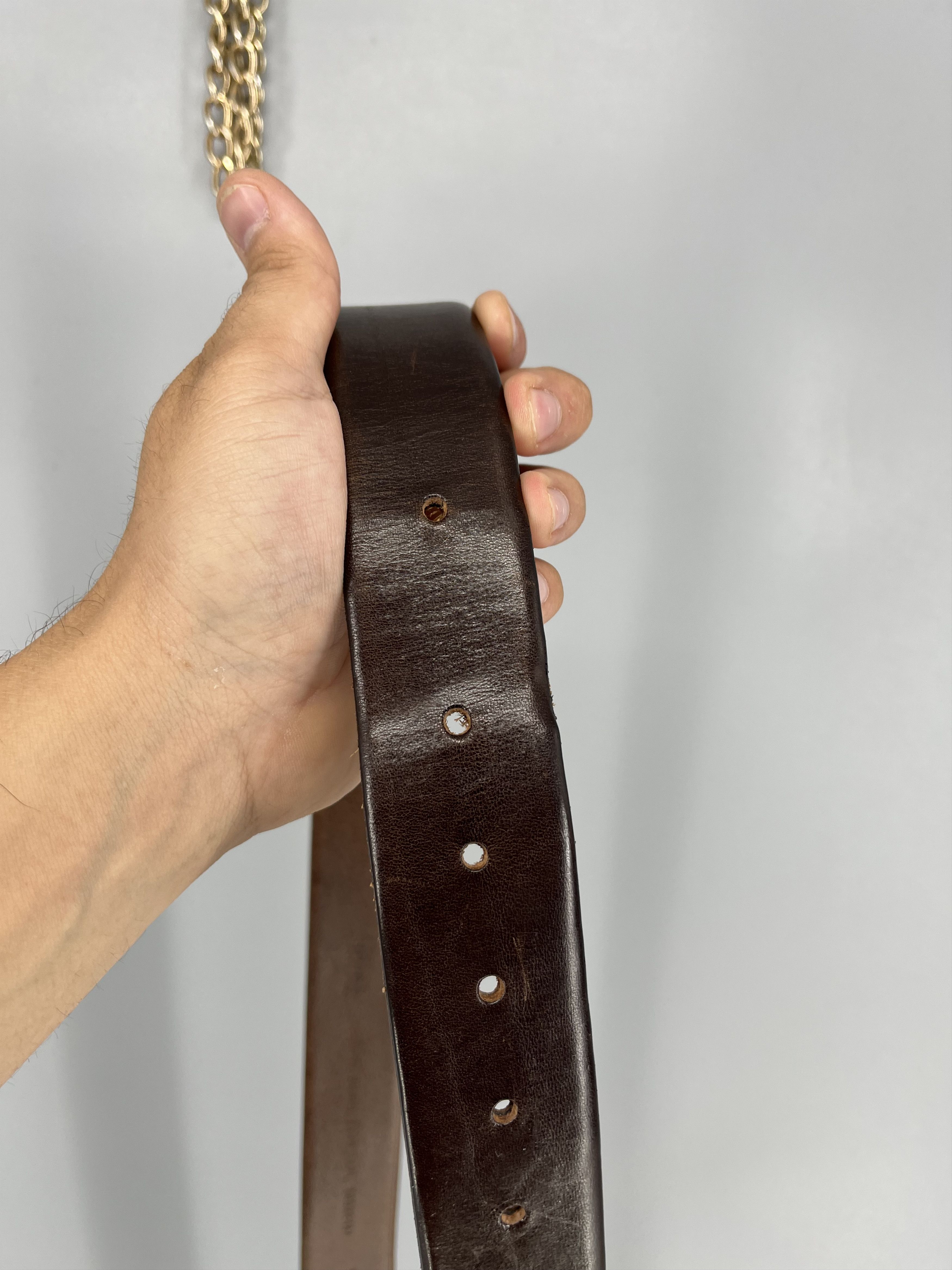 Hugo Boss Hugo Boss Brandon Handmade Dark Brown Leather Belt Men's Size ONE SIZE - 11 Thumbnail