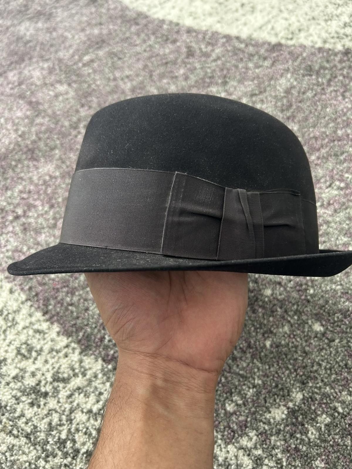 Designer Classic Black Fedora Hat with Ribbon Band Size ONE SIZE - 1 Thumbnail