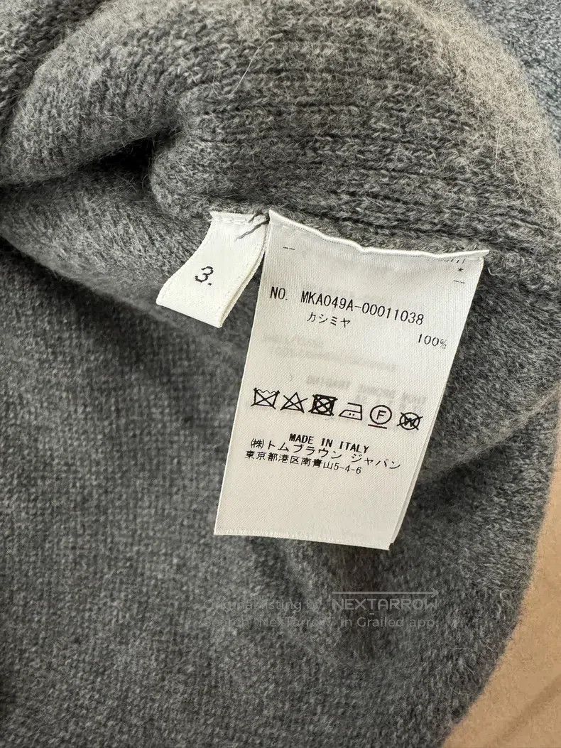 Thom Browne Thom Browne Gray cashmere knit sweater Size US L / EU 52-54 / 3 - 6 Thumbnail