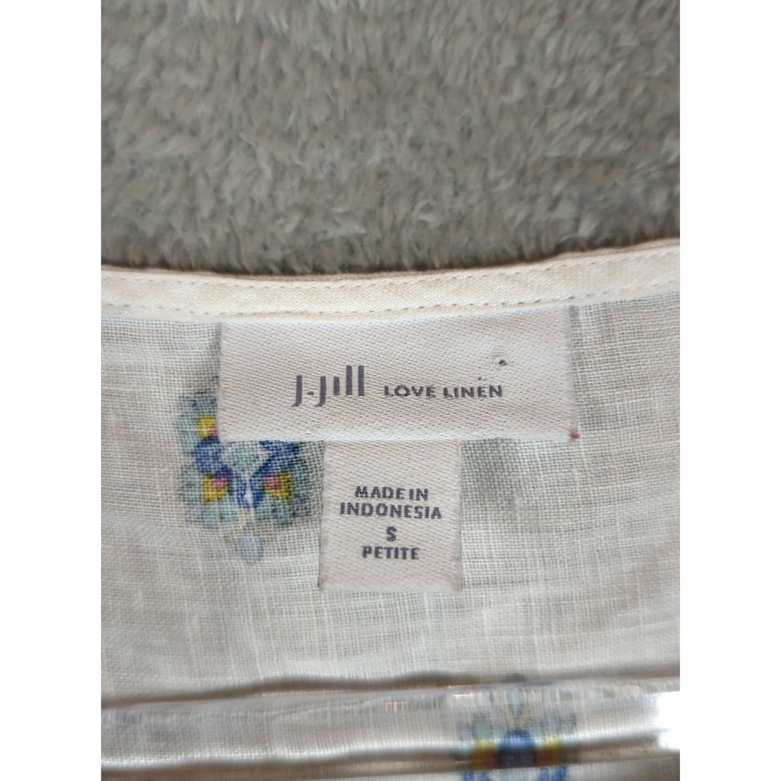 J. Jill J. Jill Linen Tunic Tank Sleeveless Round Neck Button Petite PS Multicolor Love Boho Casual Womens Sleeveless Tunic Shirt Size S / US 4 / IT 40 - 6 Thumbnail