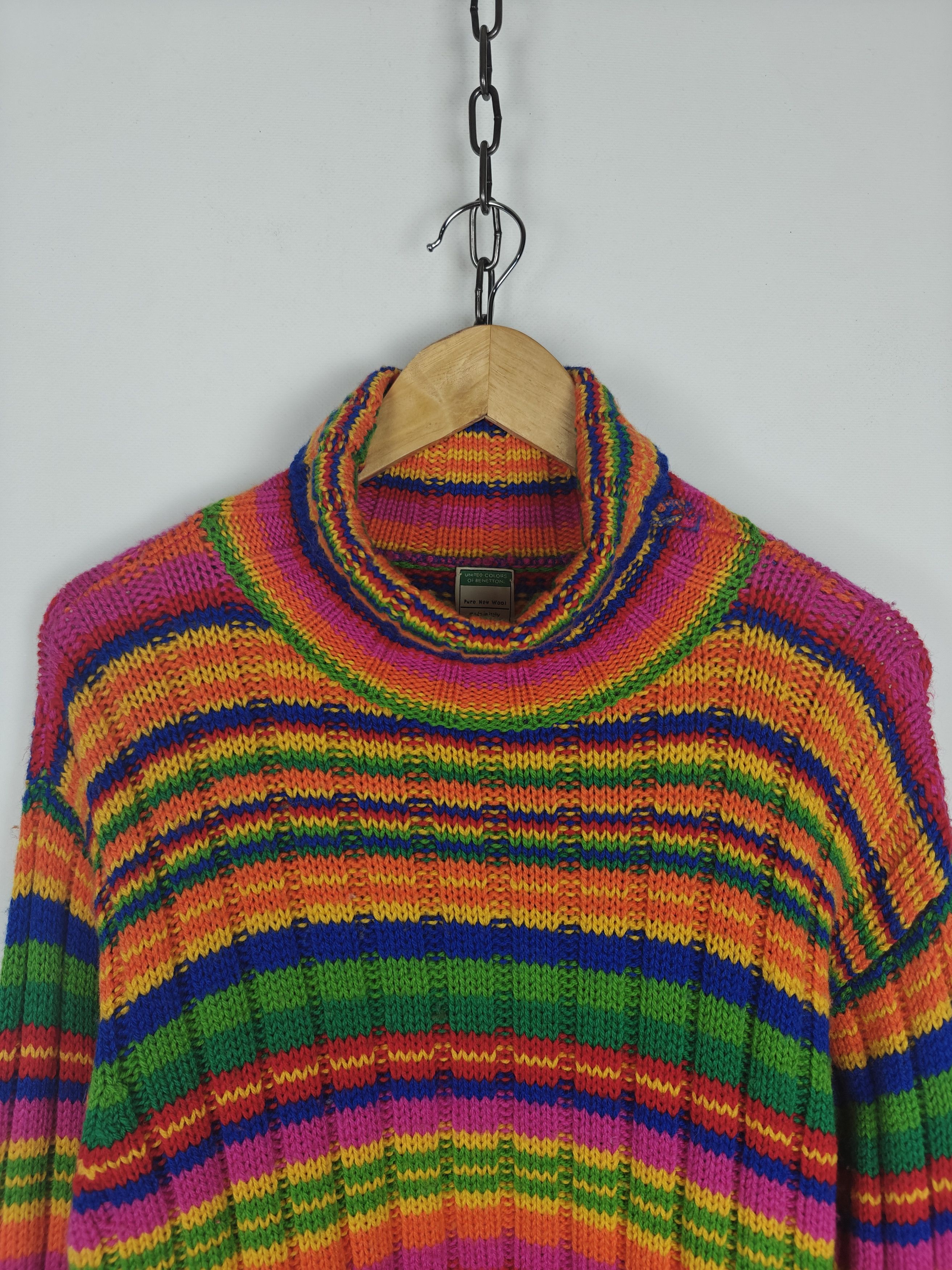 United Colors Of Benetton United Colors Of Benetton Knit Sweater Wool VTG Italy M Size US M / EU 48-50 / 2 - 2 Thumbnail