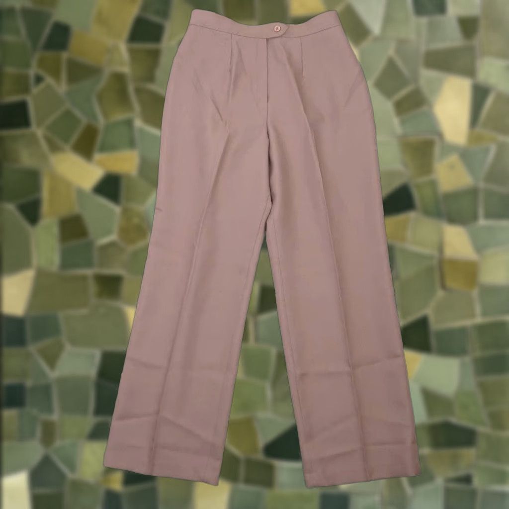 Sears VINTAGE Sears taupe brown high rise straight leg pants Woman Size 14 Regular 28" Waist Polyester Dress Pants 70s Spring Fall Womens Size 28" / US 6 / IT 42 - 1 Thumbnail