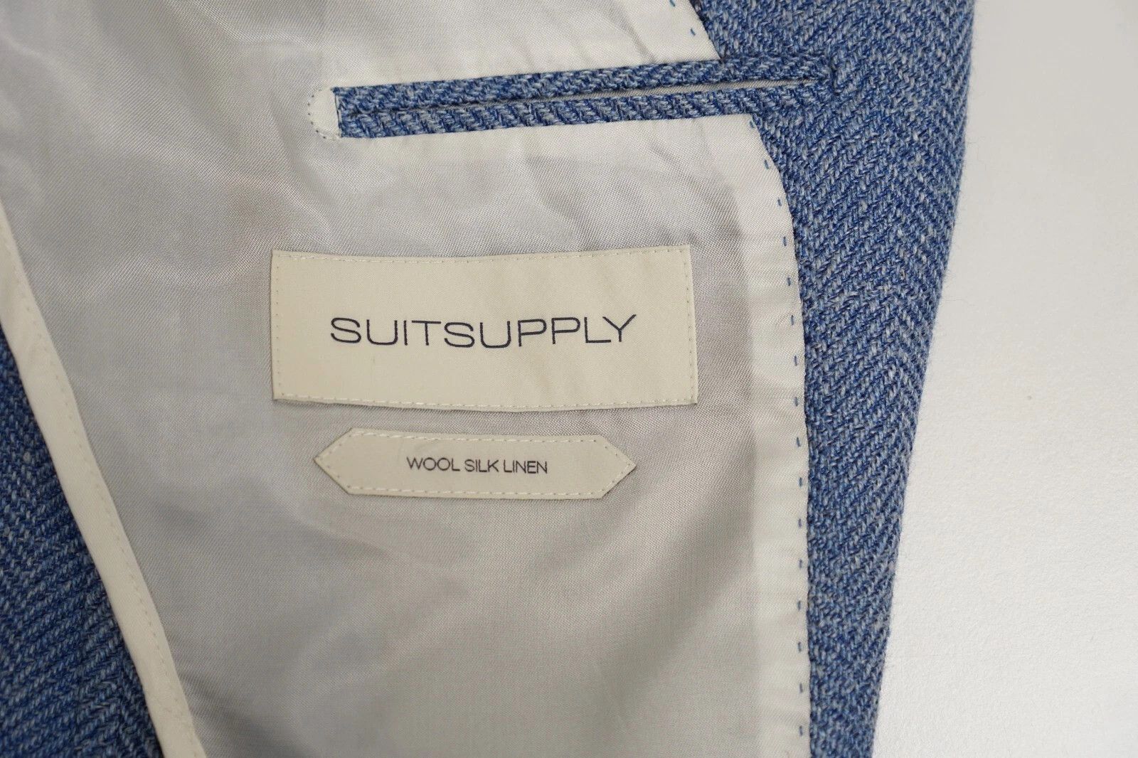 Suitsupply Men Suitsupply Blazer Havana Patch Half Linen Wool Blue US36 Size 36R - 4 Thumbnail