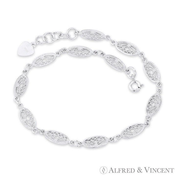 Other 6x12mm Filigree-Detailed Oval Link Charm Chain Anklet Size ONE SIZE - 1 Preview