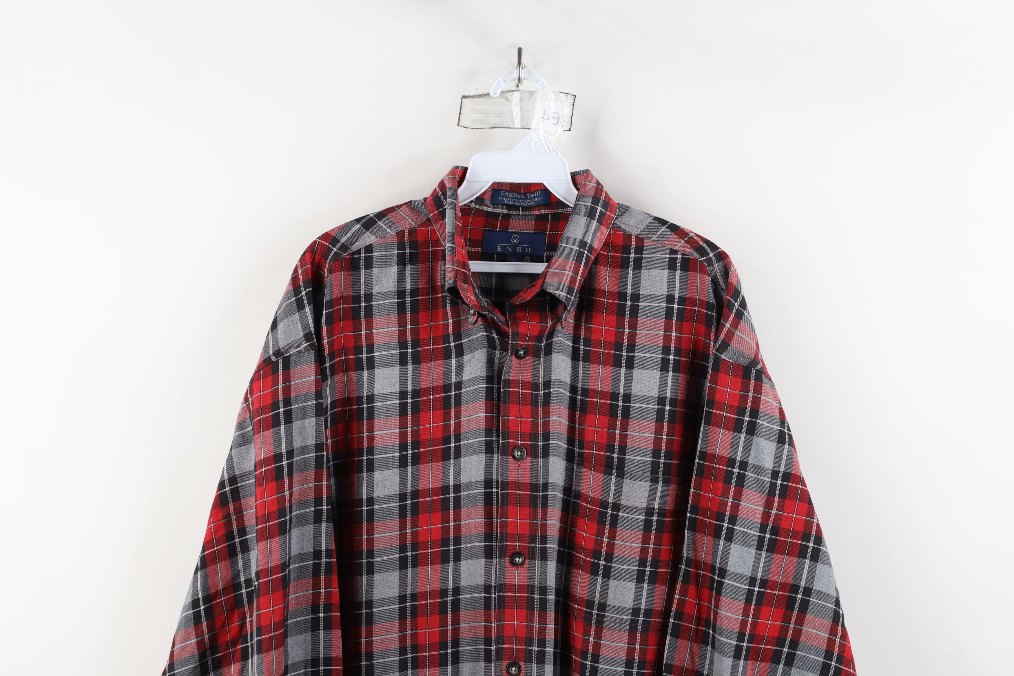Vintage Vintage 90s Streetwear Twill Collared Button Down Shirt Red Size US L / EU 52-54 / 3 - 2 Thumbnail