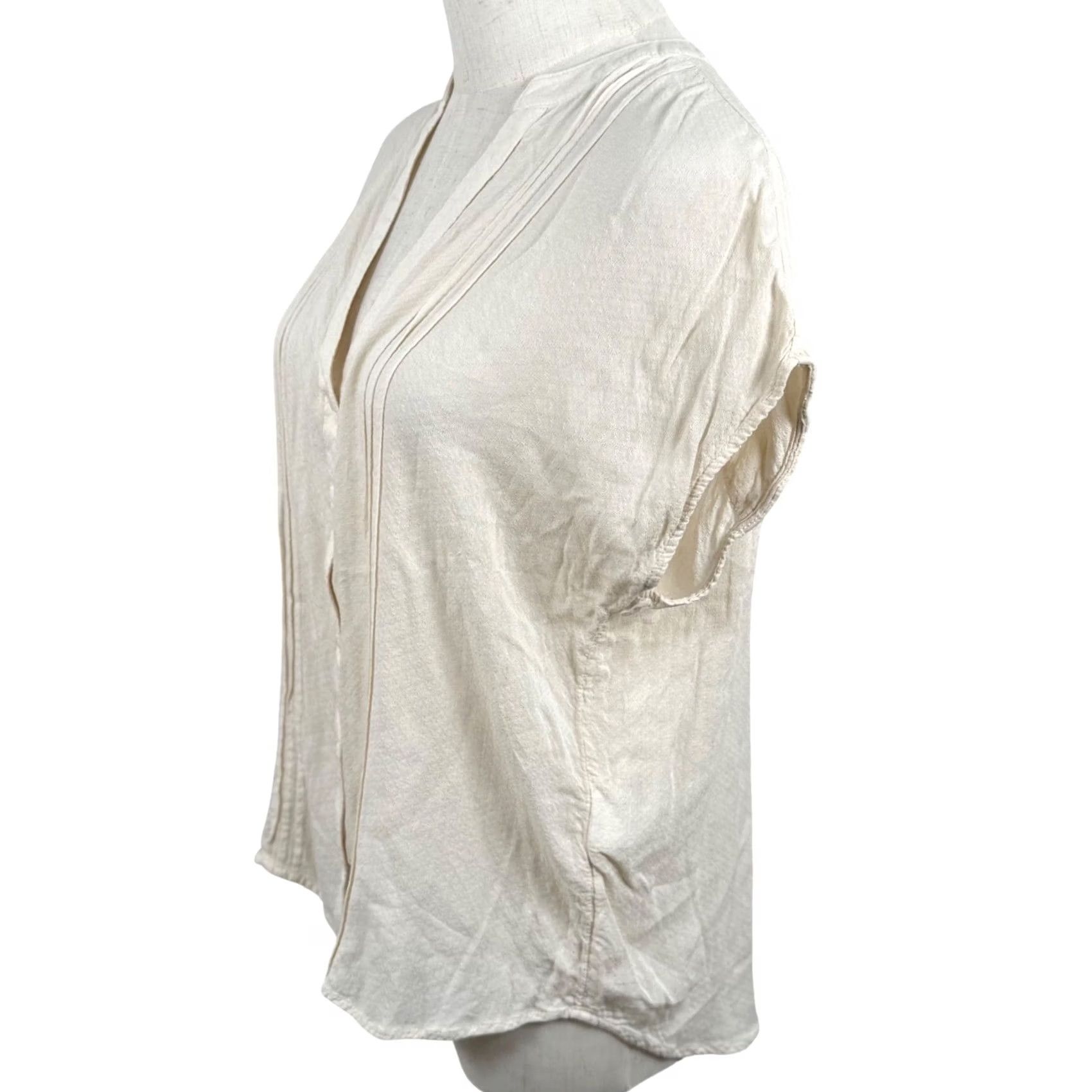 Treasure & Bond Treasure Bond Blouse S Pintuck Crochet Lace Cream Boho Beach Women Casual Size S / US 4 / IT 40 - 2 Thumbnail