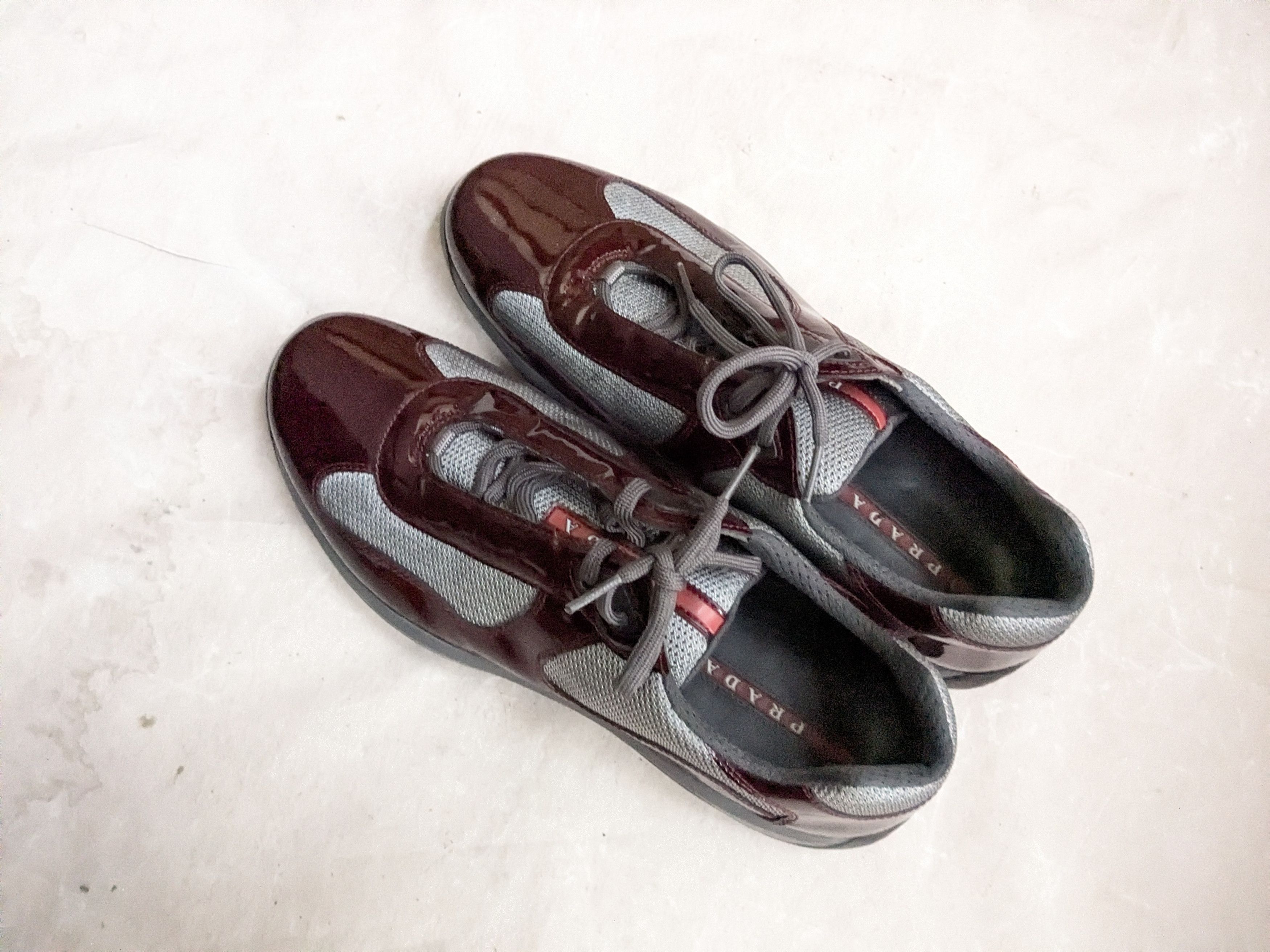 Prada Prada America's Cup Burgundy Patent Leather 11 Low Tops Size US 11 / EU 44 - 11 Thumbnail