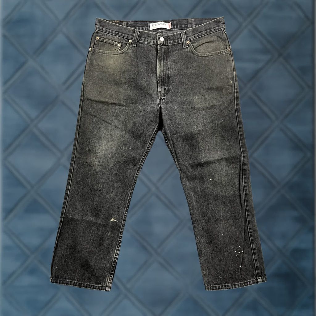 Levi's VINTAGE Levi's 505 Jeans Men's Black Regular Fit Distressed Denim Size 40x29 Size US 40 / EU 56 - 1 Thumbnail