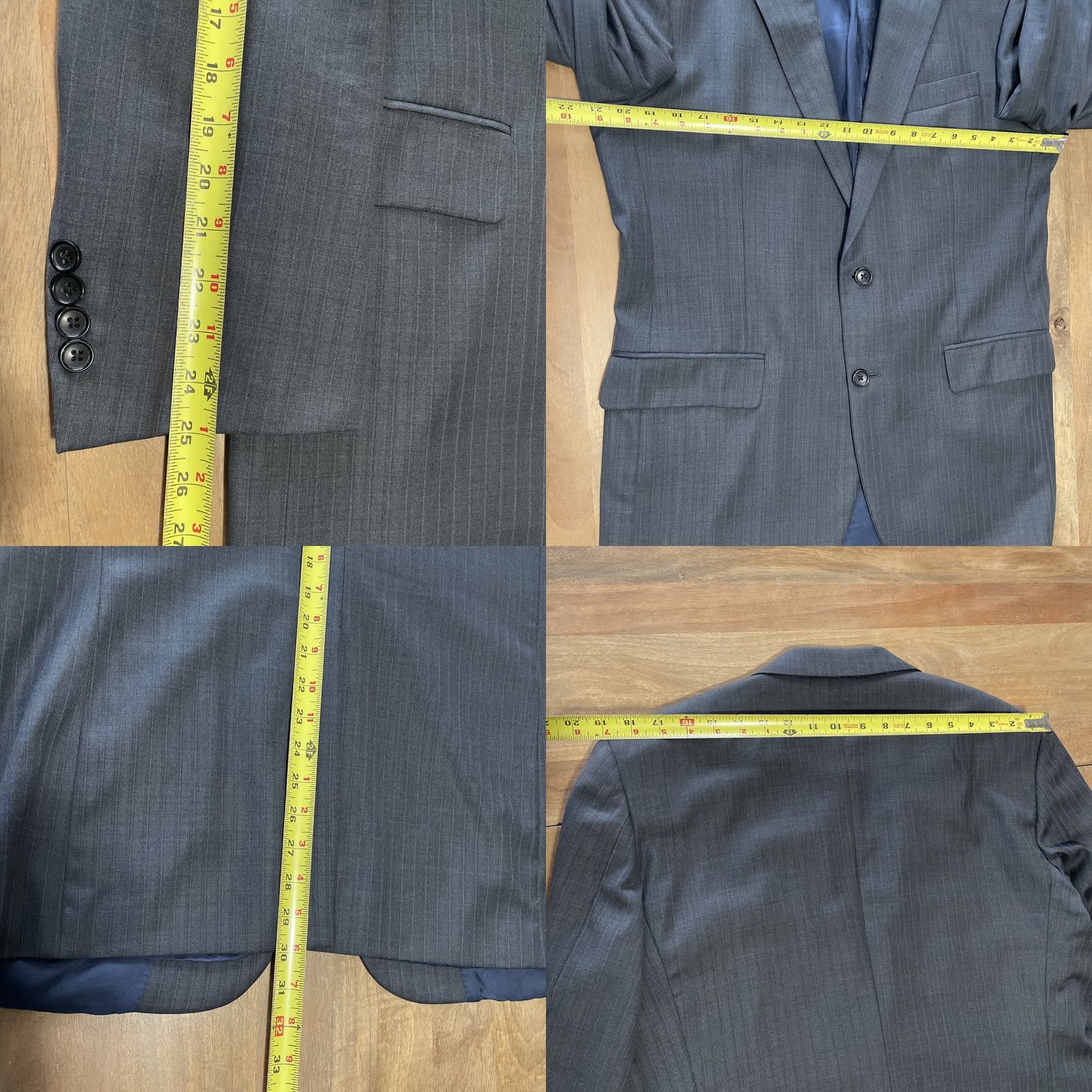 Brooks Brothers Brooks Brothers Madison 1818 Saxxon Gray Striped Wool Sport Jacket Coat Blazer Mens 40R Size 40R - 9 Thumbnail